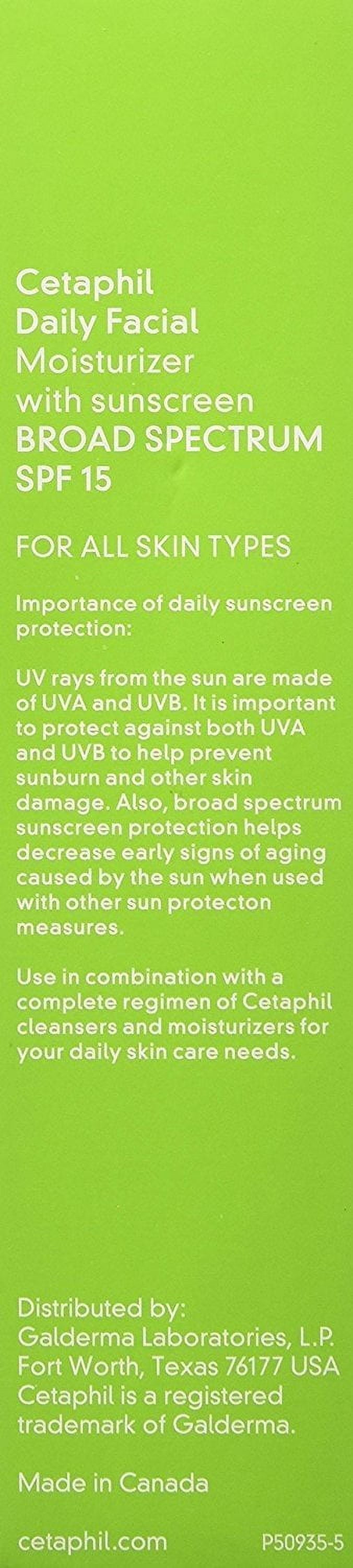 Cetaphil Daily Facial Moisturizer with Sunscreen Broad Spectrum SPF 15, 4 oz