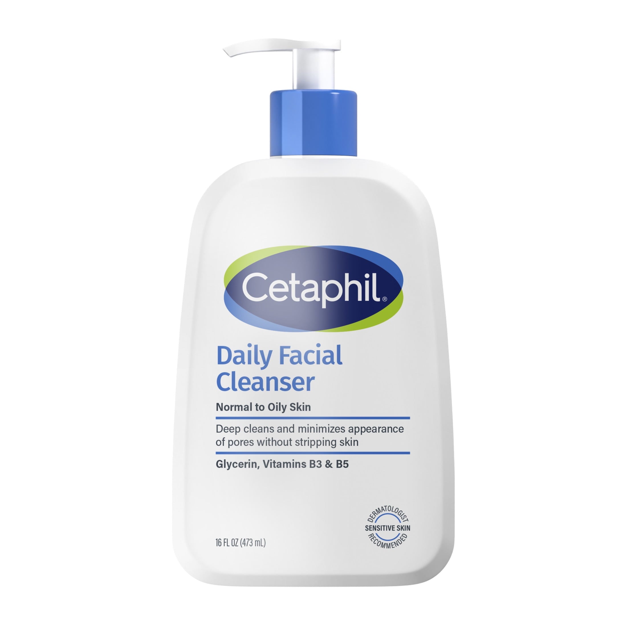 (2 pack) Cetaphil Daily Facial Cleanser Face Wash for Sensitive, Normal to Oily Skin, 16 oz
