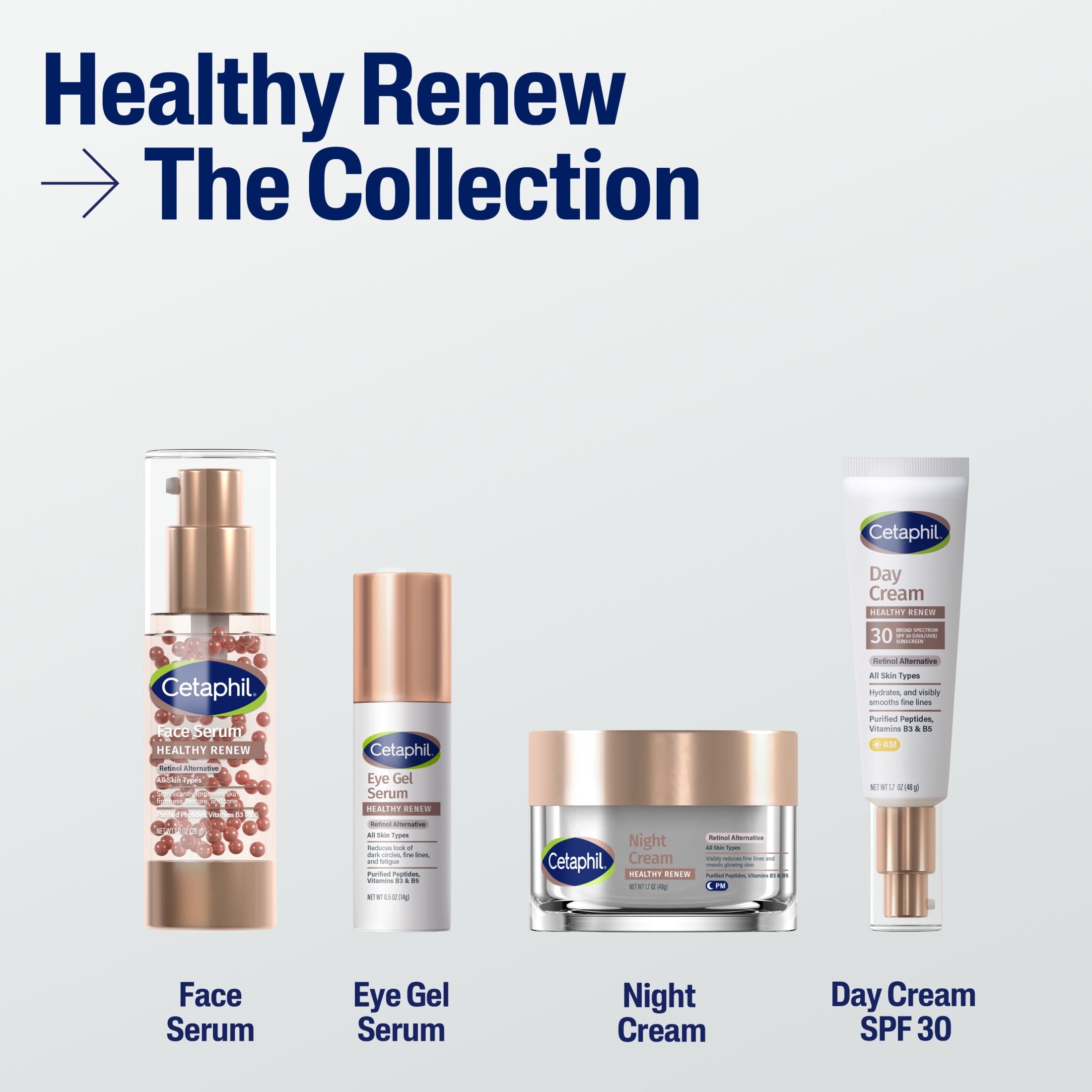 Cetaphil Healthy Renew Eye Gel Serum for Sensitive Skin with Purified Peptides, 0.5 oz