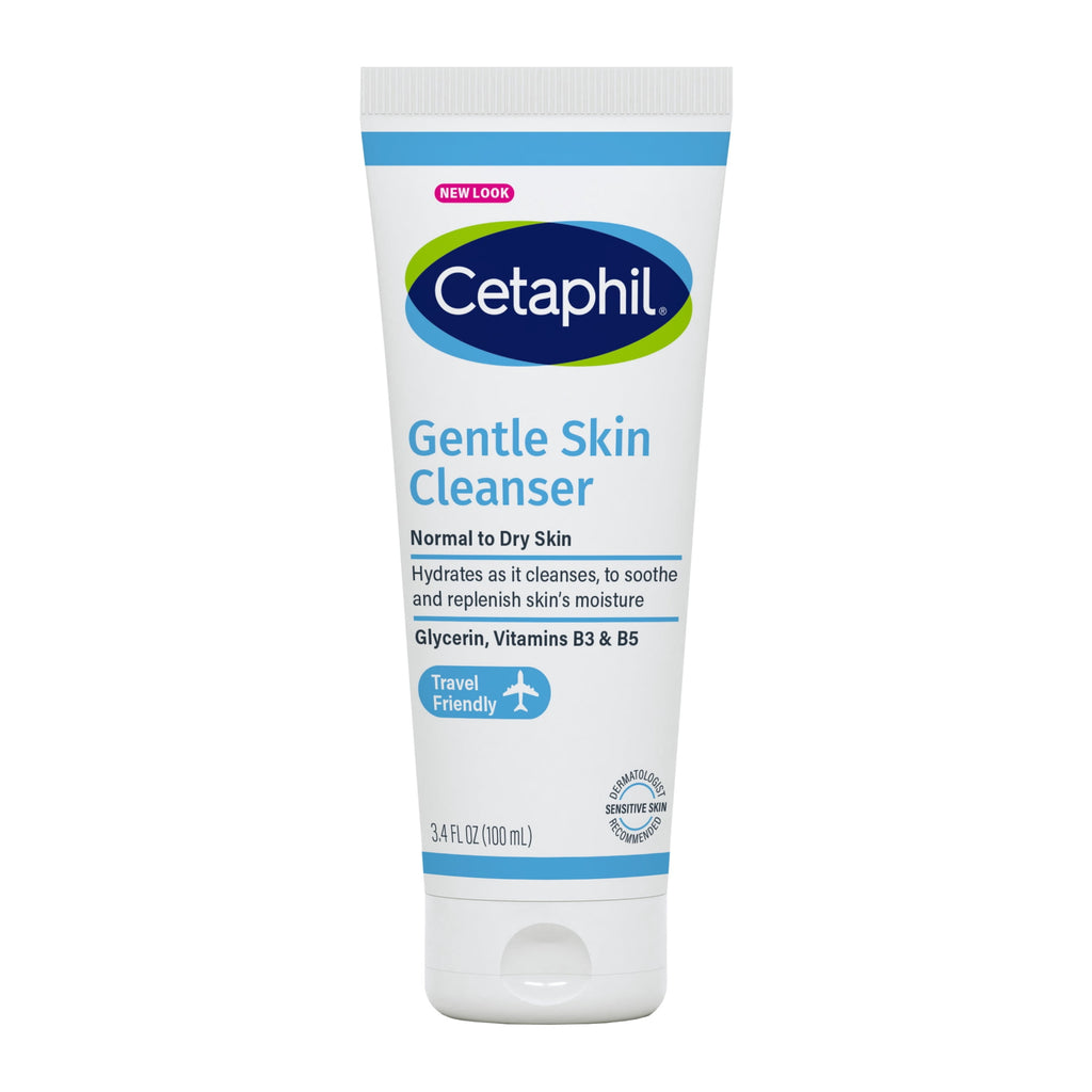 Cetaphil Travel Size Face Wash Hydrating Gentle Skin Cleanser for Dry to Normal Sensitive Skin, 3.4 fl oz
