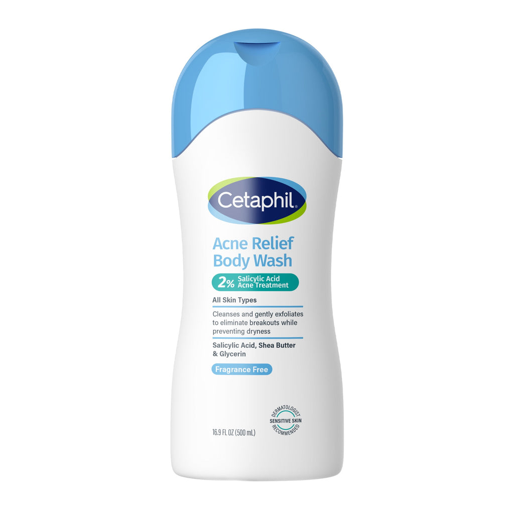 Cetaphil Daily Use Moisturizing Acne Relief Body Wash, 2% Salicylic Acid, Unscented, 16.9 fl oz