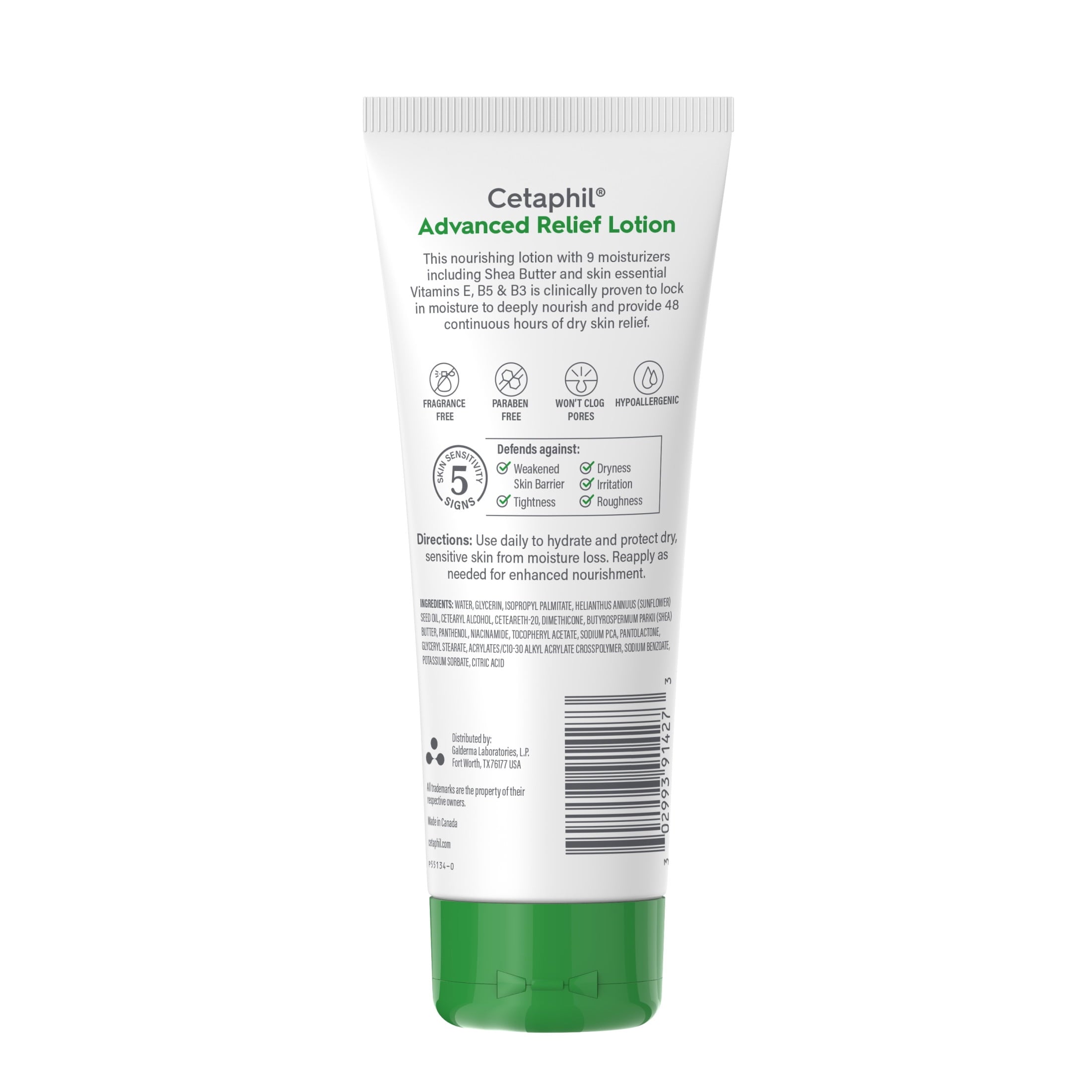 Cetaphil Advanced Radiance Lotion with Shea Butter for Sensitive Skin, Fragrance Free, 8 oz