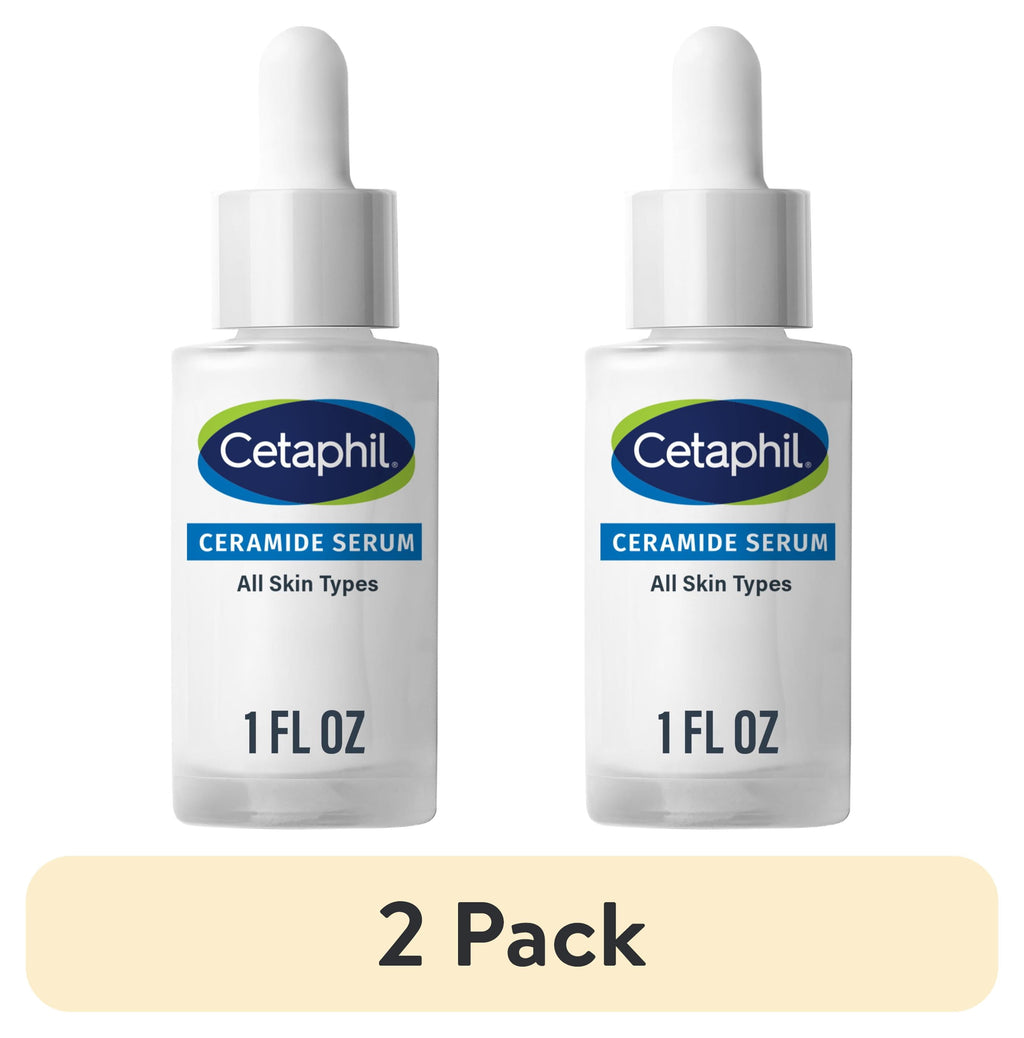 (2 pack) CETAPHIL Ceramide Face Serum, Lightweight Serum for All Skin Types, Ceramides, CICA & Allantoin, 1 fl oz