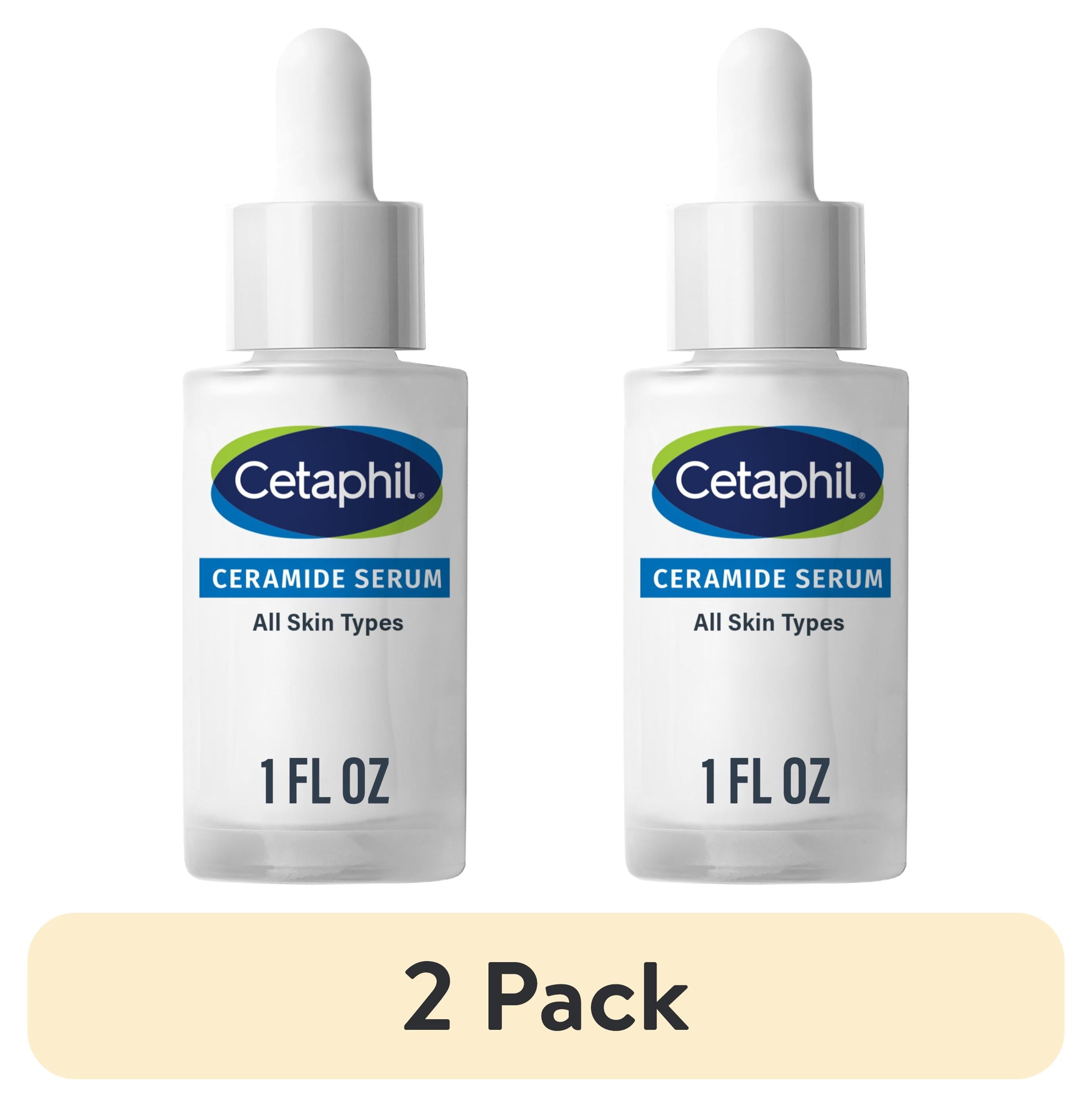 (2 pack) CETAPHIL Ceramide Face Serum, Lightweight Serum for All Skin Types, Ceramides, CICA & Allantoin, 1 fl oz