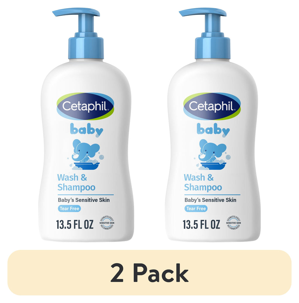 (2 pack) Cetaphil Baby Moisturizing Shampoo and Body Wash with Aloe Vera and Natural Calendula, 13.5 fl oz