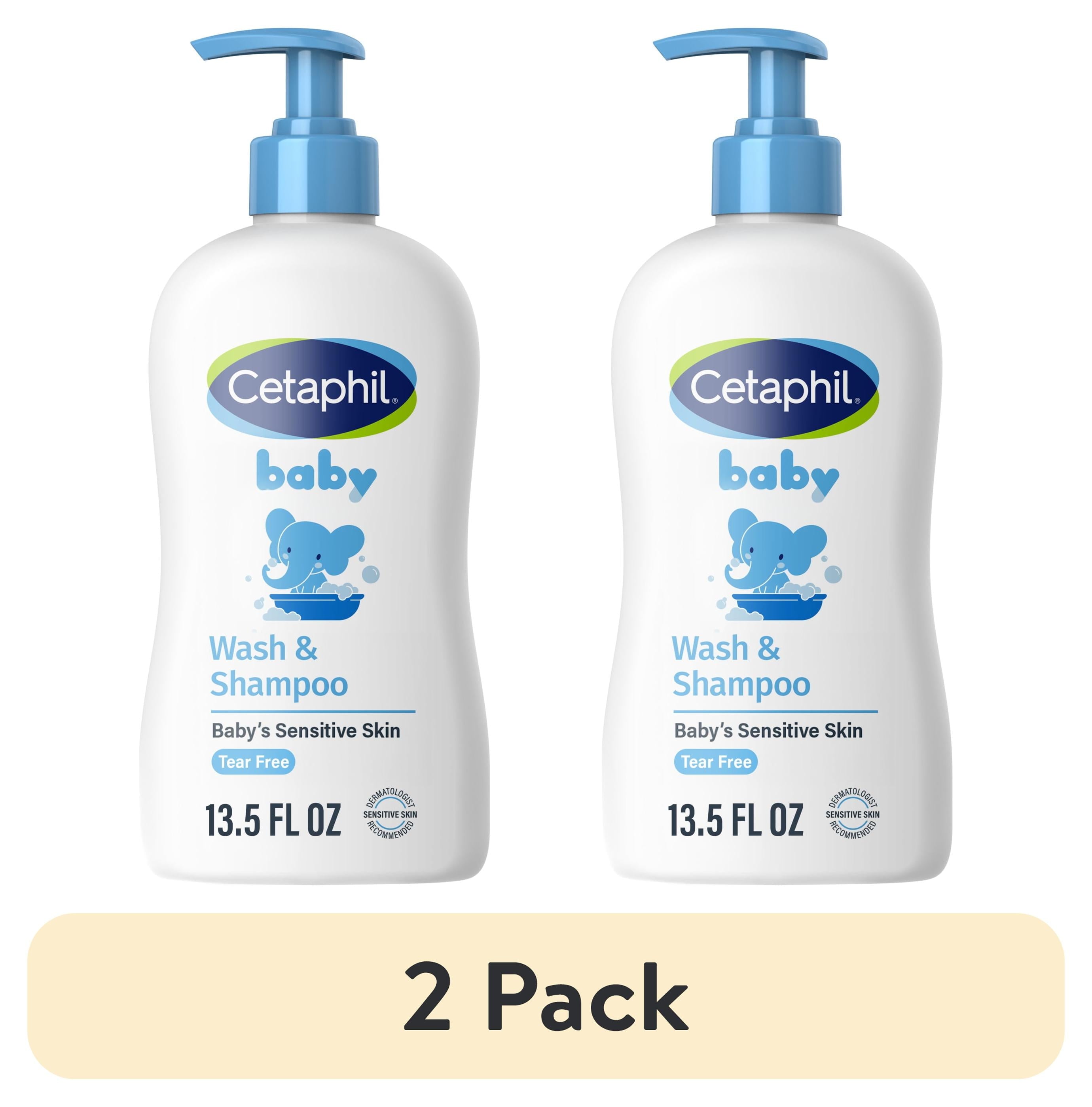 (2 pack) Cetaphil Baby Moisturizing Shampoo and Body Wash with Aloe Vera and Natural Calendula, 13.5 fl oz