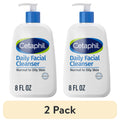 (2 pack) Cetaphil Daily Facial Cleanser Face Wash for Sensitive, Normal to Oily Skin, 8 fl oz