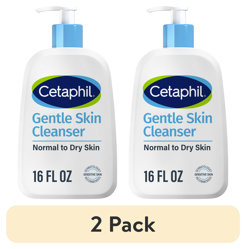 (2 pack) Cetaphil Face Wash Hydrating Gentle Skin Cleanser for Dry to Normal Sensitive Skin, 16 fl oz