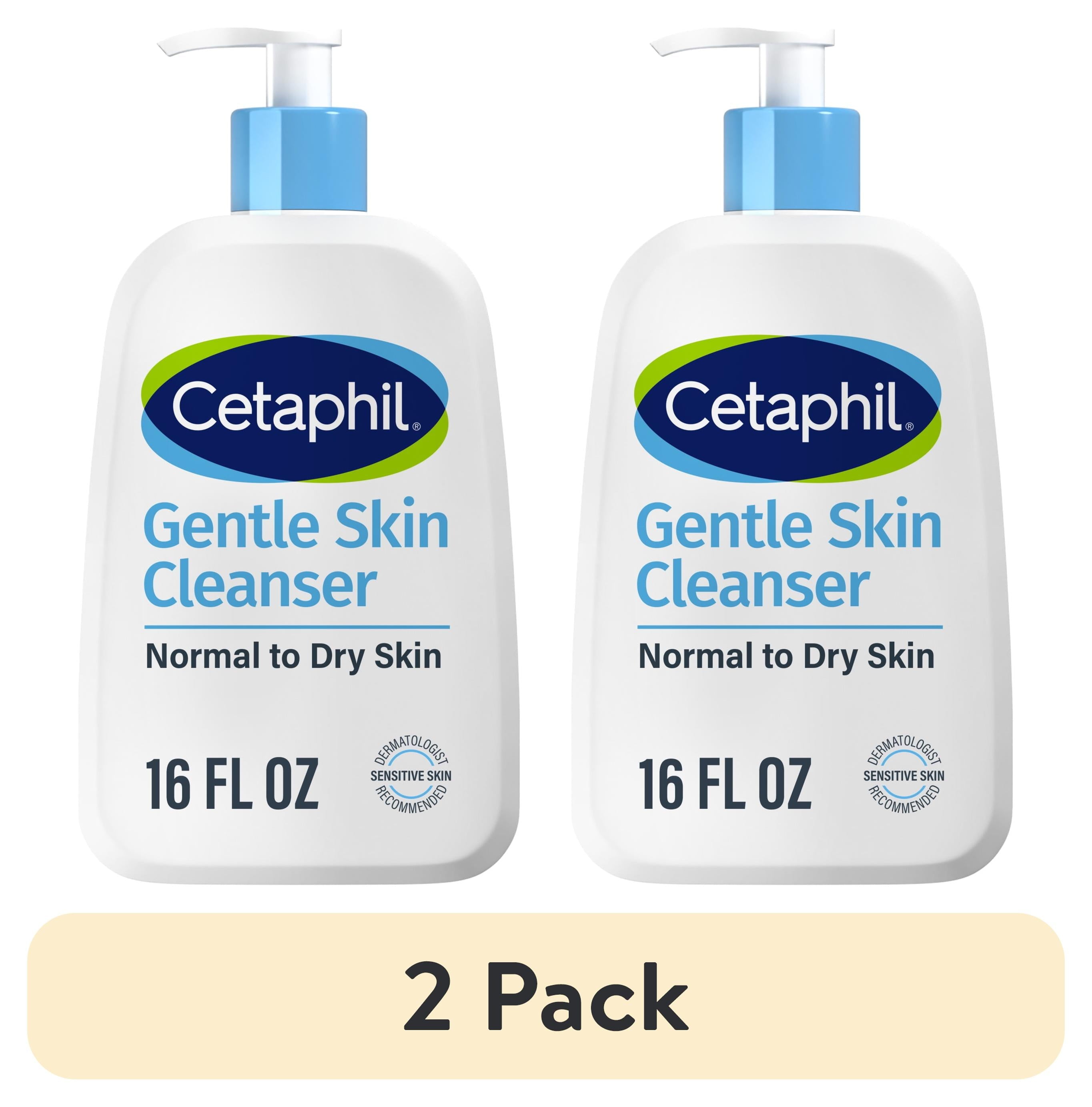 (2 pack) Cetaphil Face Wash Hydrating Gentle Skin Cleanser for Dry to Normal Sensitive Skin, 16 fl oz