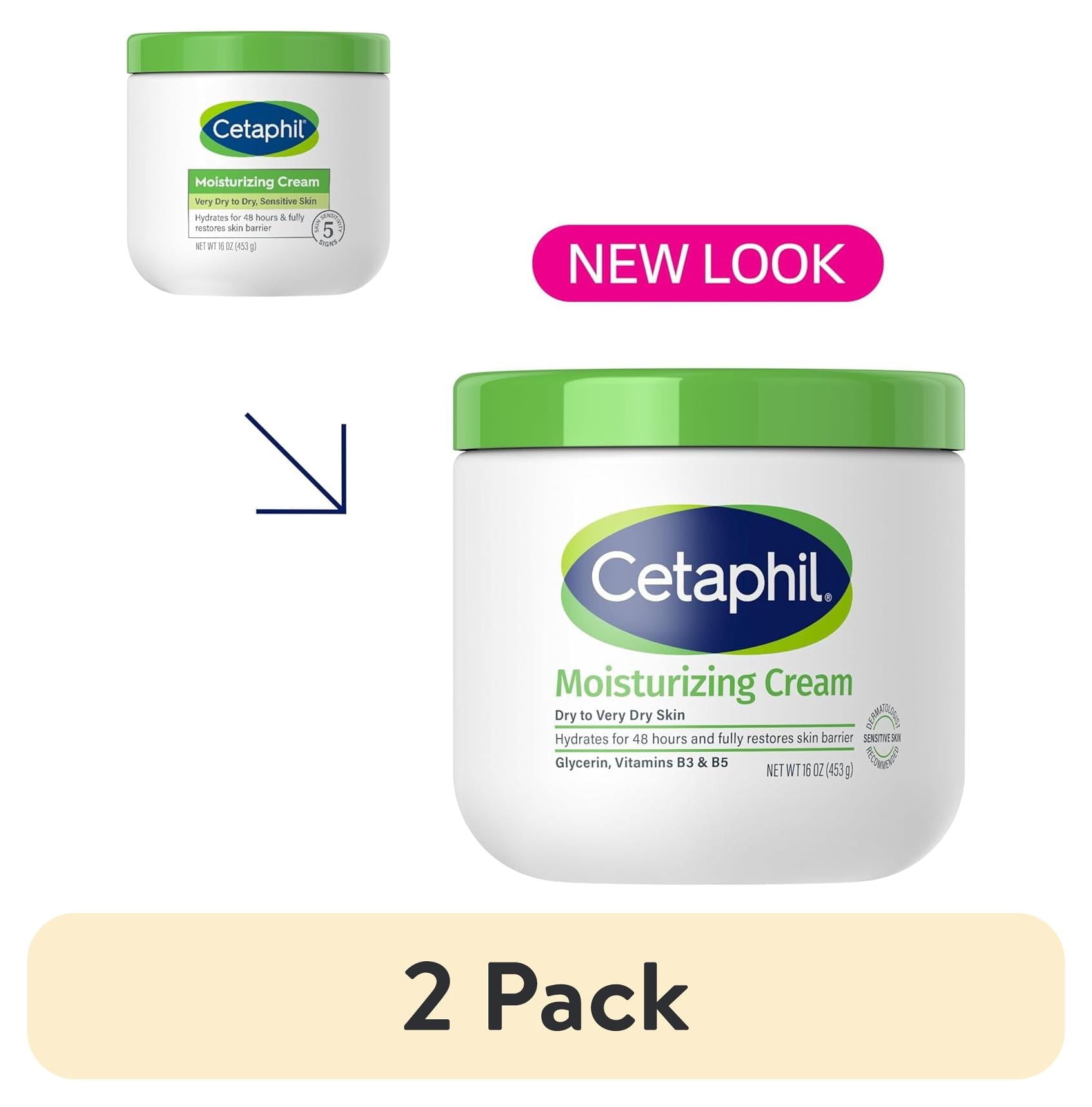 (2 pack) Cetaphil Moisturizing Cream, Hydrating Moisturizer For Dry To Very Dry, Sensitive Skin, Fragrance Free, 16 Oz.,