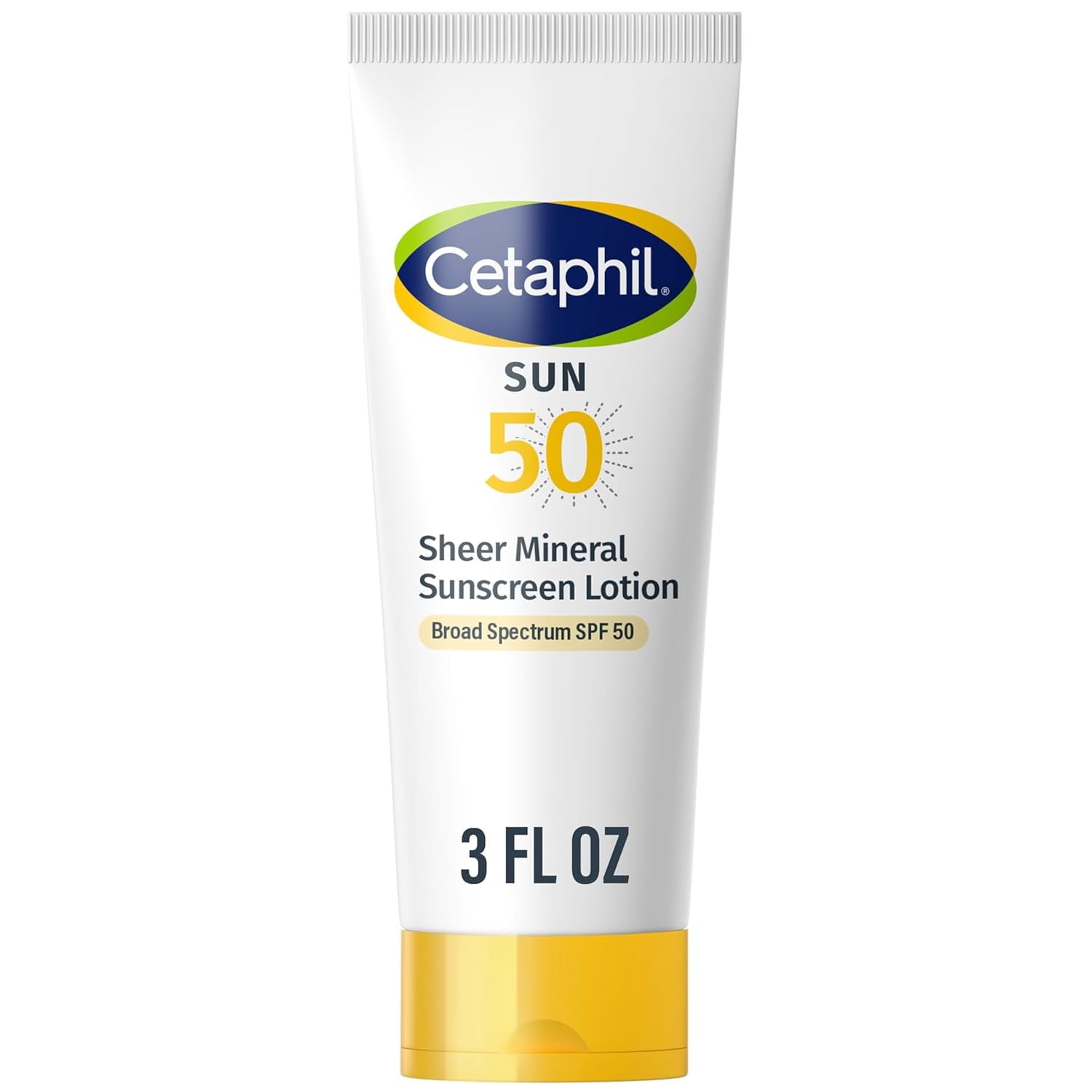 (2 pack) Cetaphil Sheer Sunscreen Lotion for Face & Body SPF 50, 100% Mineral UV Filters, 3 oz