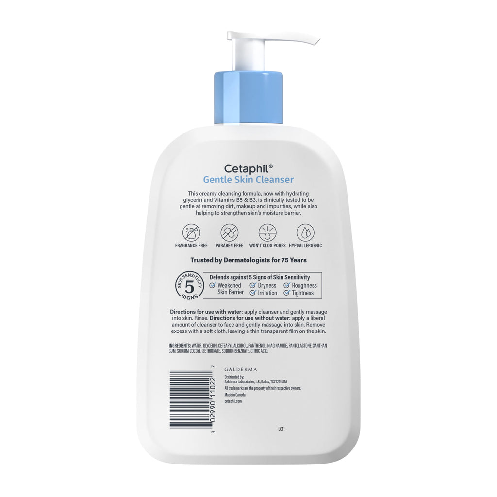 (2 pack) Cetaphil Face Wash Hydrating Gentle Skin Cleanser for Dry to Normal Sensitive Skin, 16 fl oz