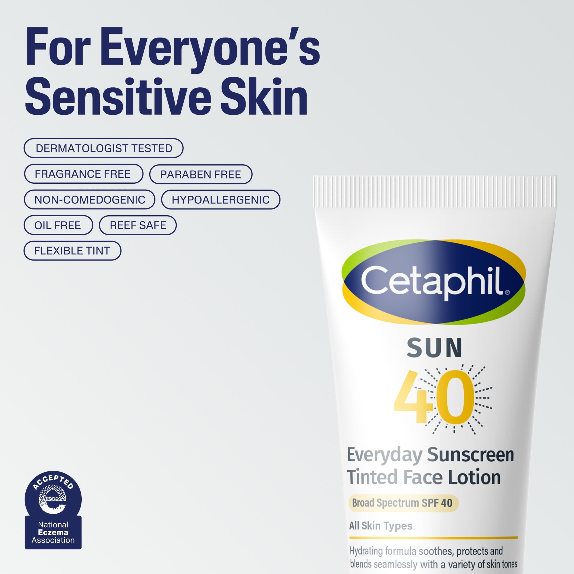 Cetaphil Sunscreen Tinted 100% Mineral Broad-Spectrum Face Lotion SPF 40, Titanium Dioxide and Zinc Oxide, Travel Size, 1.7 fl oz