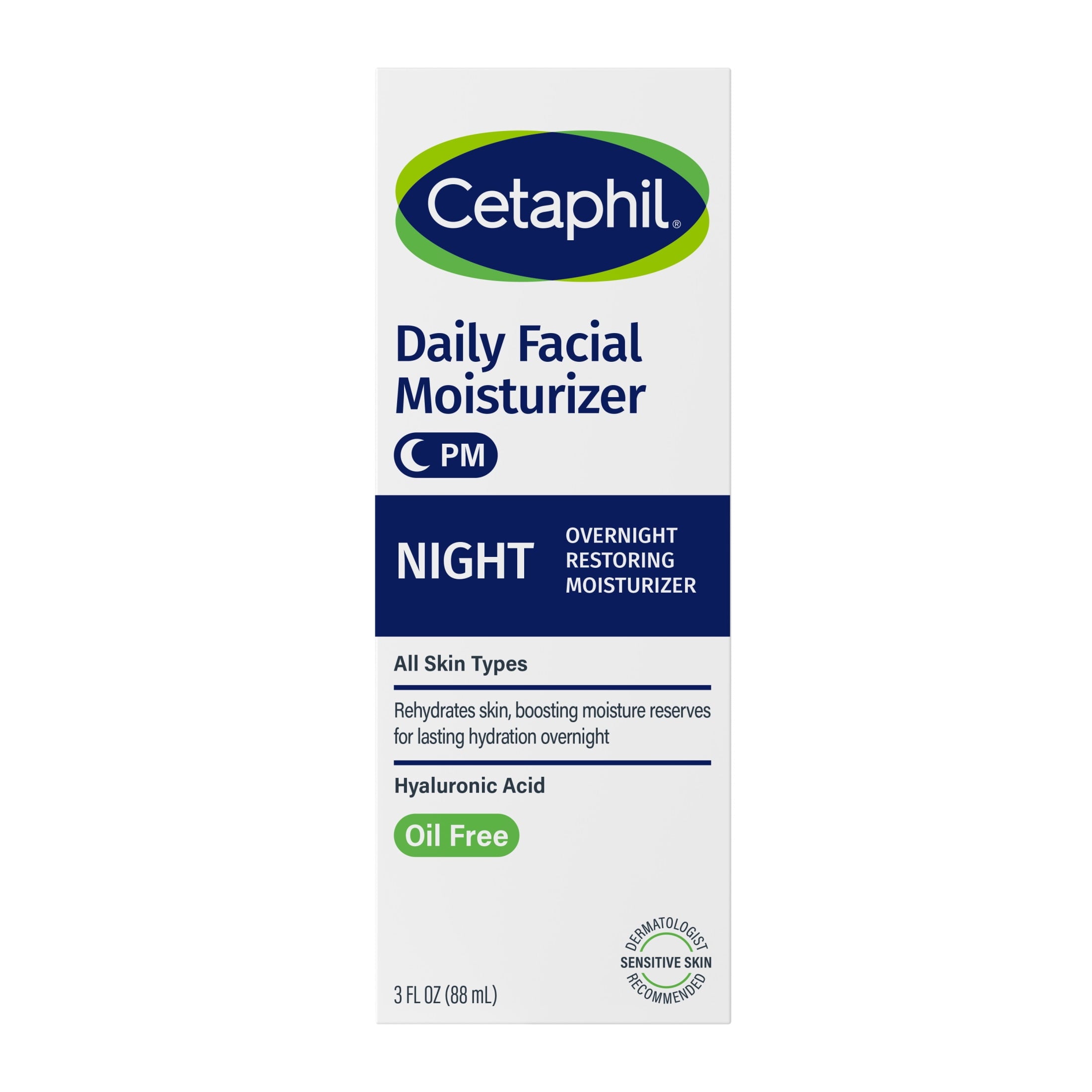Cetaphil Daily Facial Moisturizer Oil Free for All Skins with Hyaluronic Acid, 3 fl oz