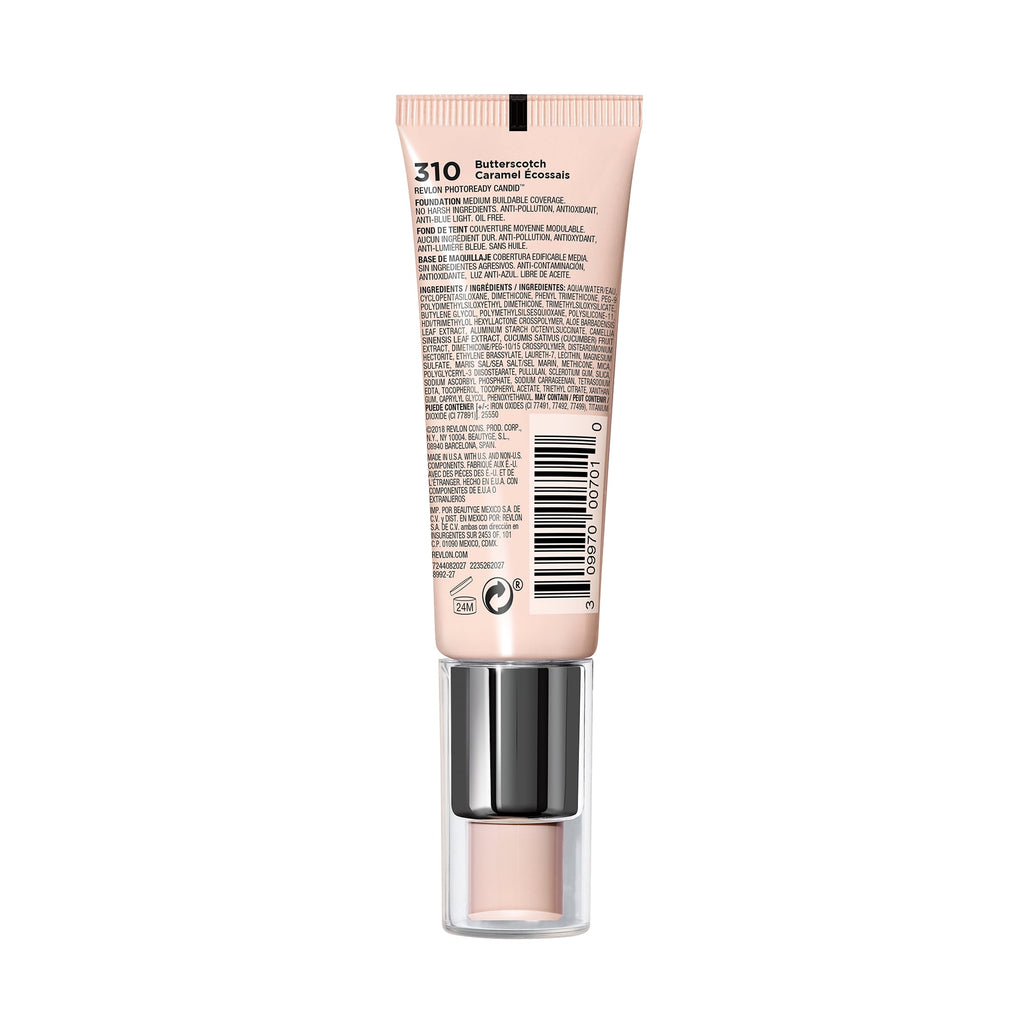 Revlon PhotoReady Candid Natural Finish Anti-Pollution Foundation, 310 Butterscotch, 0.75 fl oz.