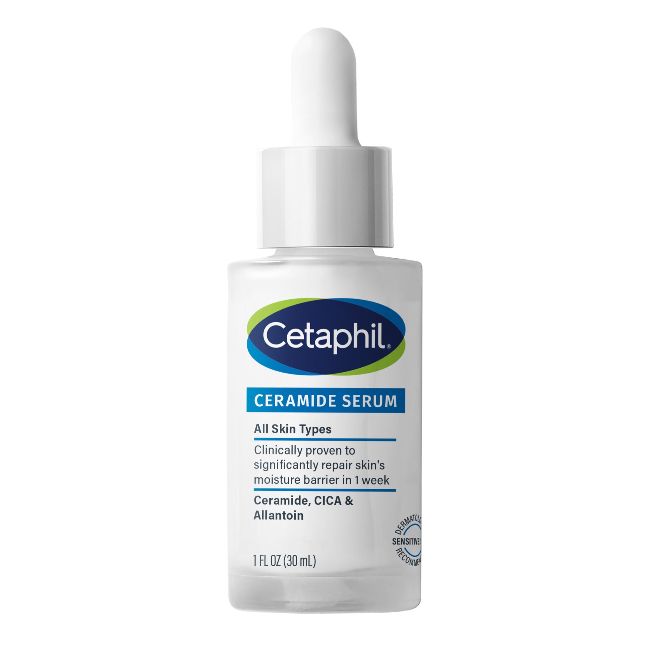 (2 pack) CETAPHIL Ceramide Face Serum, Lightweight Serum for All Skin Types, Ceramides, CICA & Allantoin, 1 fl oz