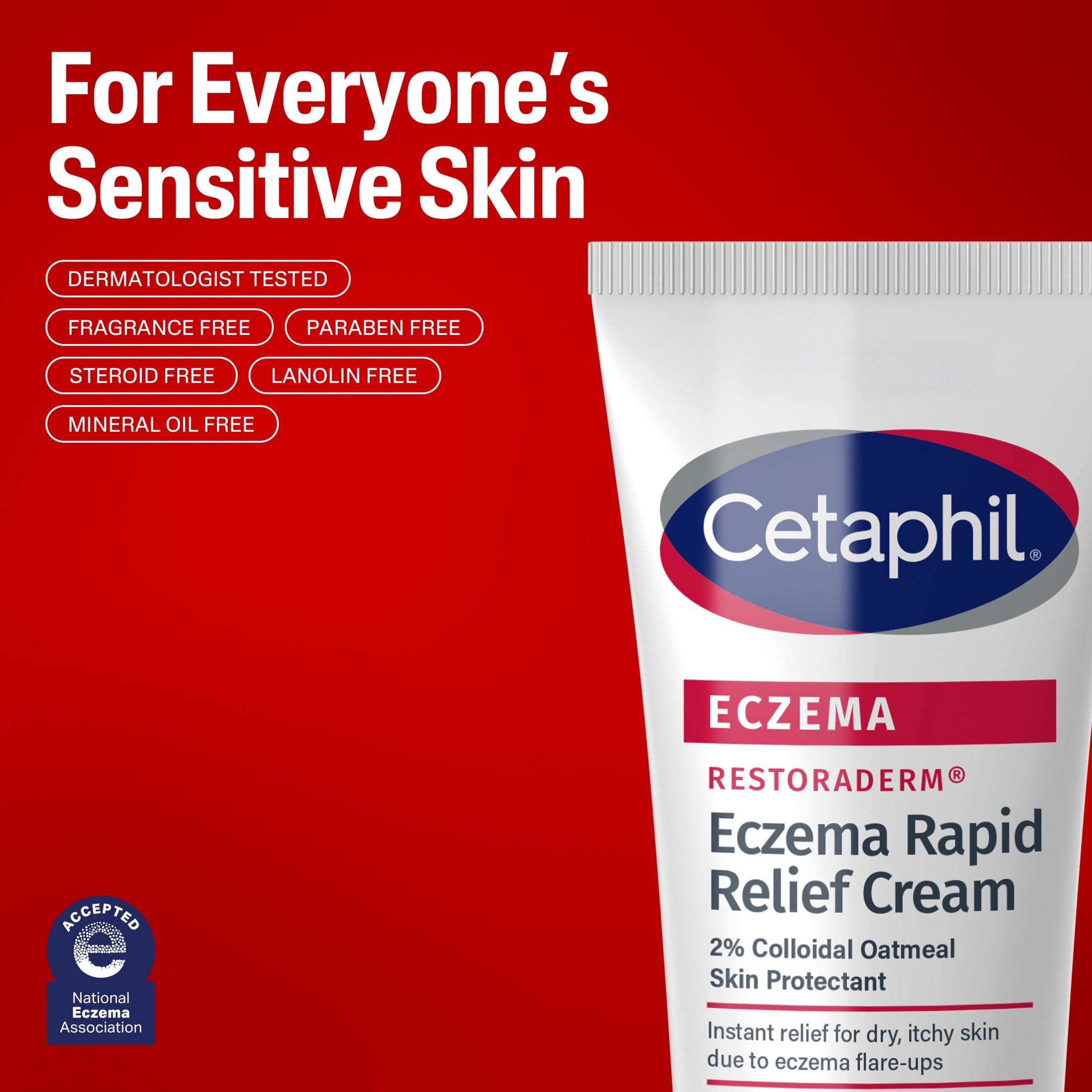 Cetaphil Restoraderm Rapid Relief Cream for Eczema Prone Skin, Unscented, 8 fl oz
