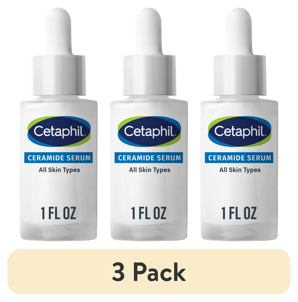 (3 pack) CETAPHIL Ceramide Face Serum, Lightweight Serum for All Skin Types, Ceramides, CICA & Allantoin, 1 fl oz