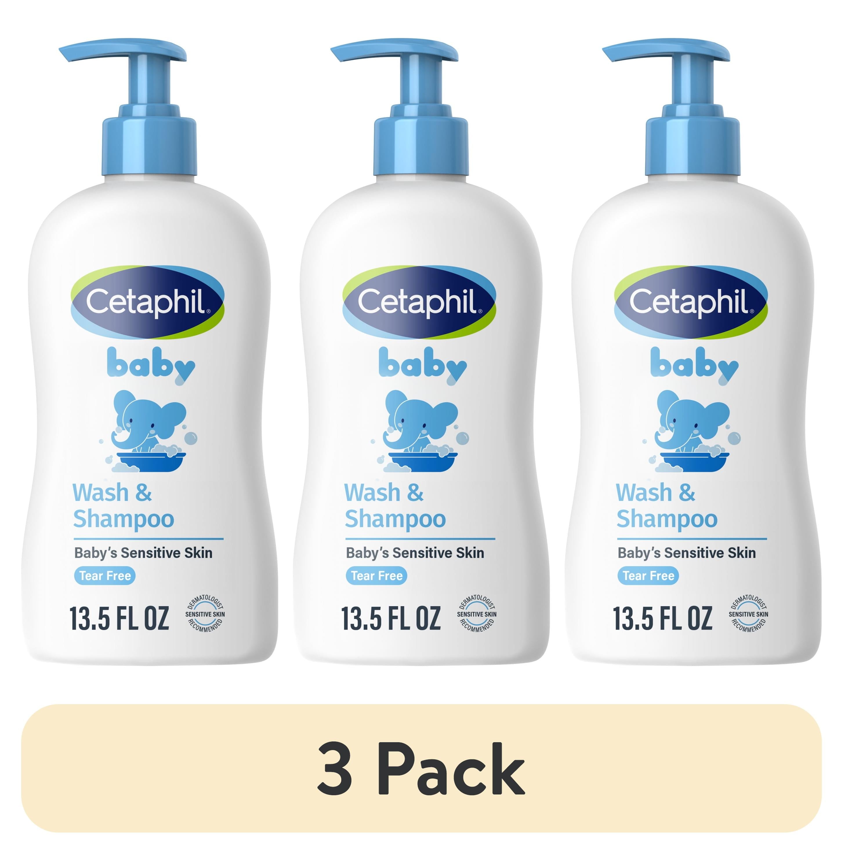 (3 pack) Cetaphil Baby Moisturizing Shampoo and Body Wash with Aloe Vera and Natural Calendula, 13.5 fl oz