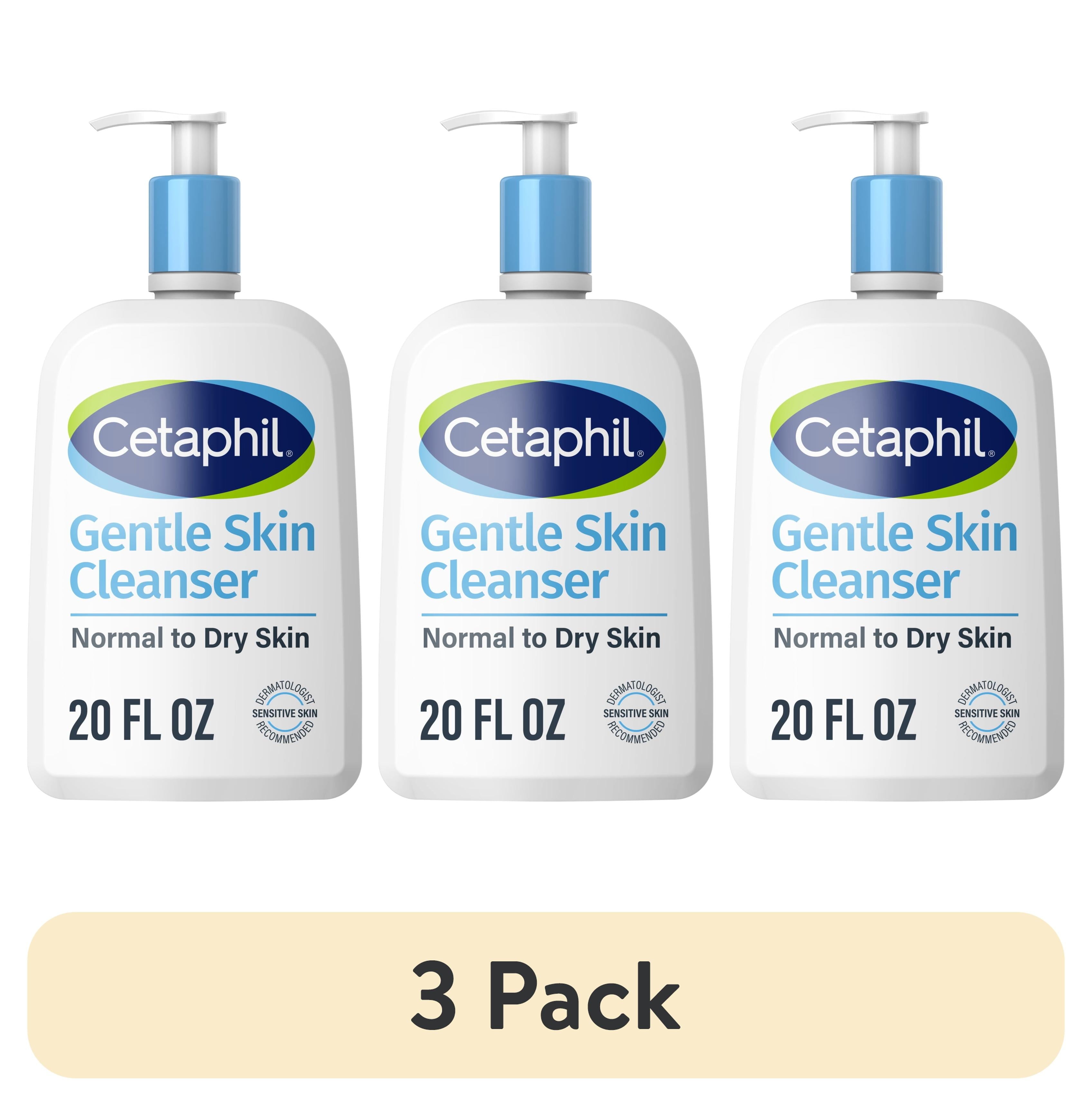 (3 pack) Cetaphil Face Wash Hydrating Gentle Skin Cleanser for Dry to Normal Sensitive Skin, 20 fl oz
