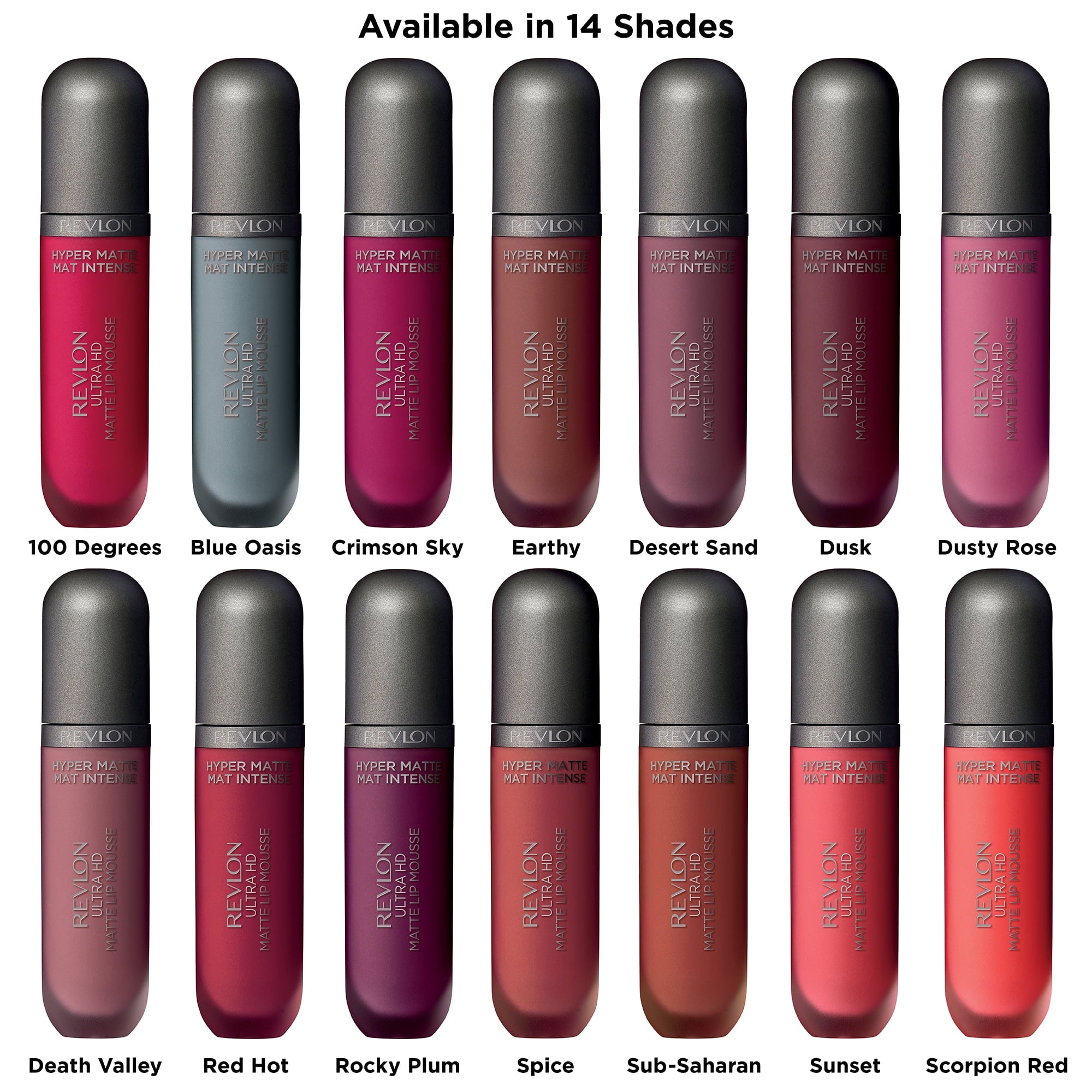 Revlon Ultra HD Matte Lip Mousse, Crimson Sky (820), 0.2 fl oz