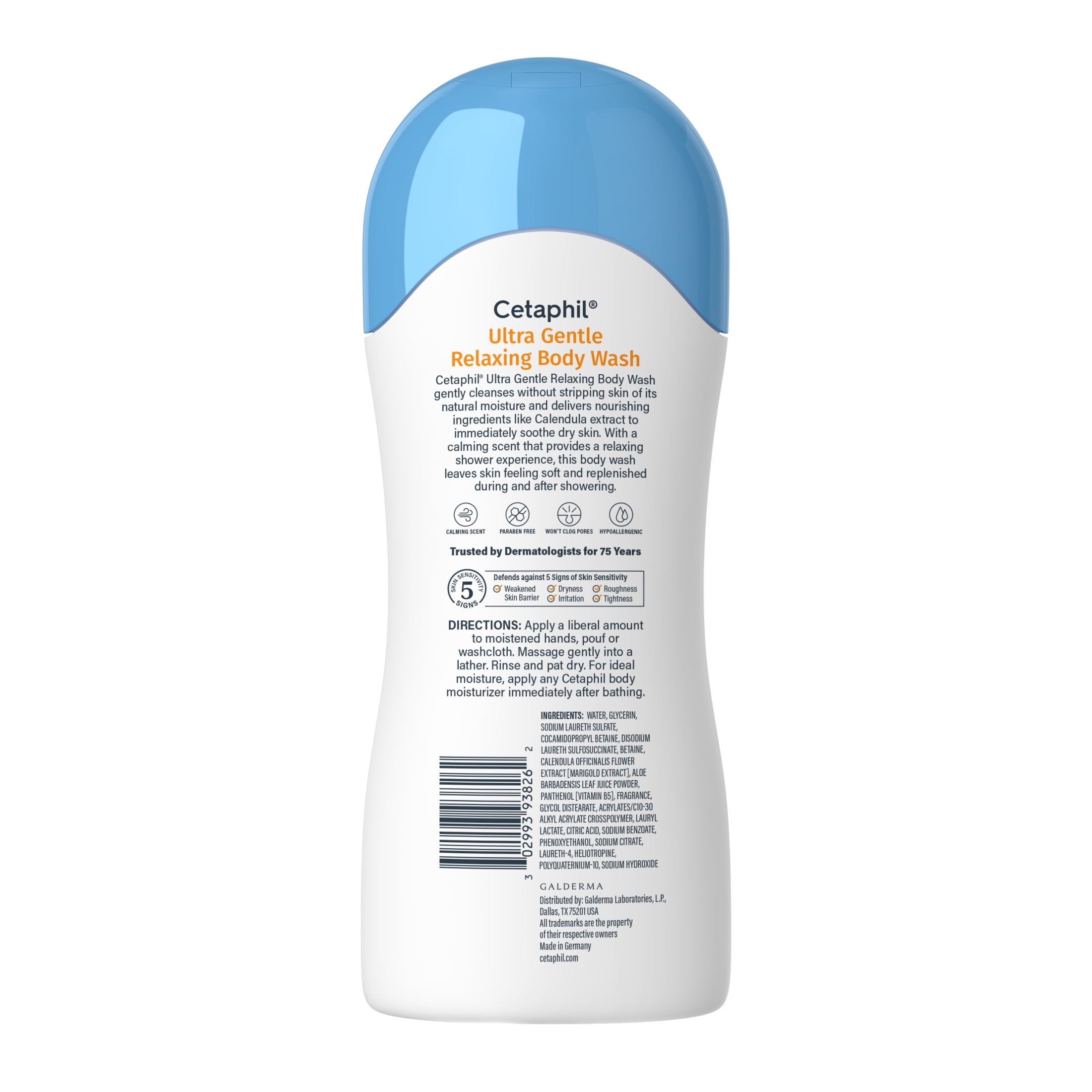 Cetaphil Ultra Gentle Relaxing Body Wash, For All Skin Types, Marigold Extract, 16.9 fl oz