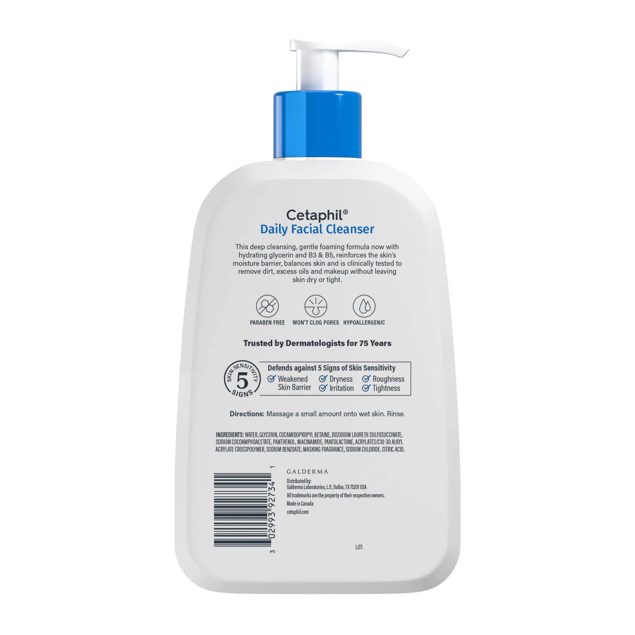 (2 pack) Cetaphil Daily Facial Cleanser Face Wash for Sensitive, Normal to Oily Skin, 16 oz