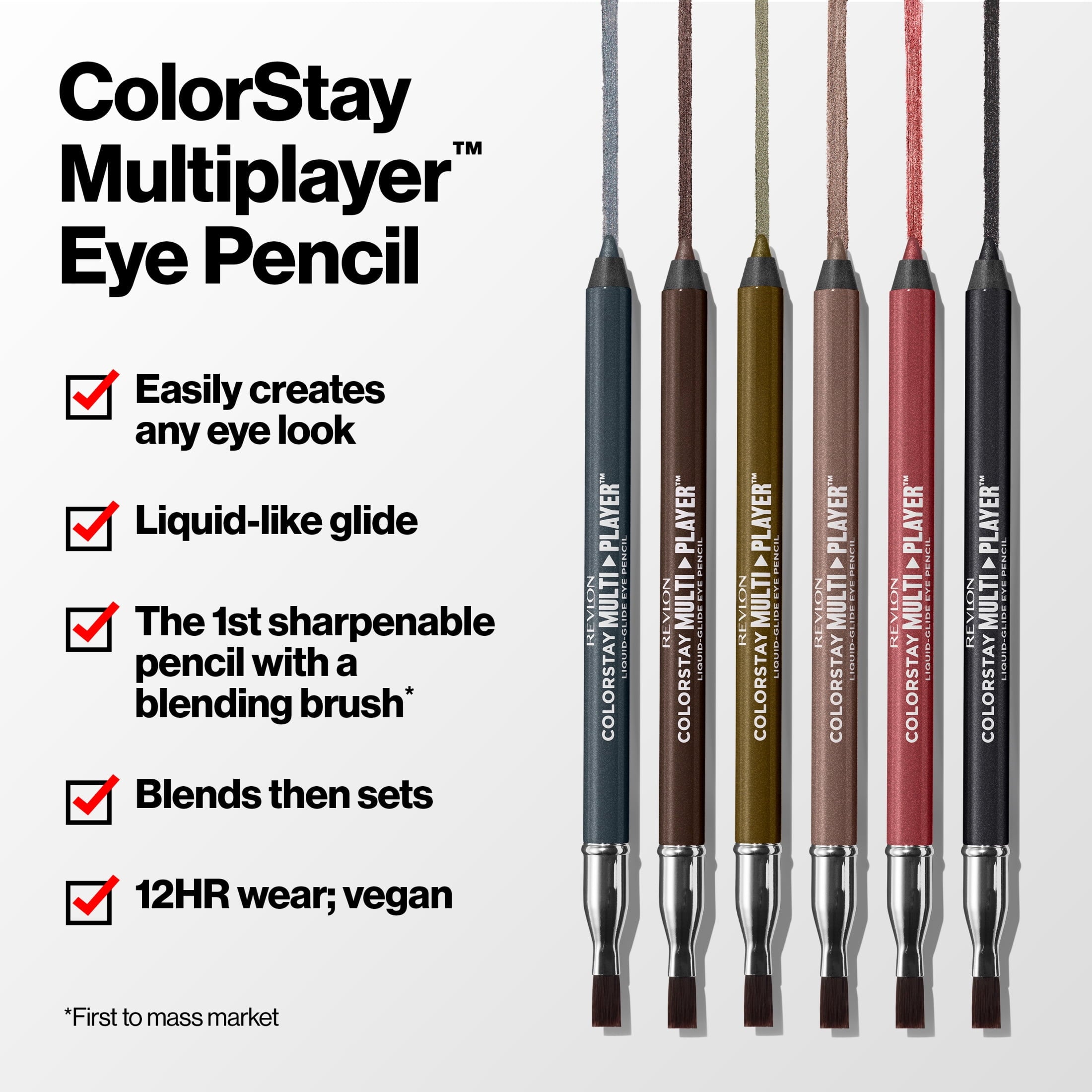 Revlon ColorStay Multiplayer Liquid-Glide Eye Pencil, Waterproof Eye Liner, 405 Fortress, 0.03 oz