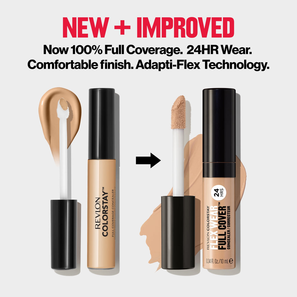 Revlon ColorStay Flex Wear Concealer, Full Coverage, 24HR Wear, 060 Deep, 0.34 fl oz