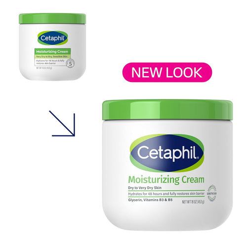 (2 pack) Cetaphil Moisturizing Cream, Hydrating Moisturizer For Dry To Very Dry, Sensitive Skin, Fragrance Free, 16 Oz.,