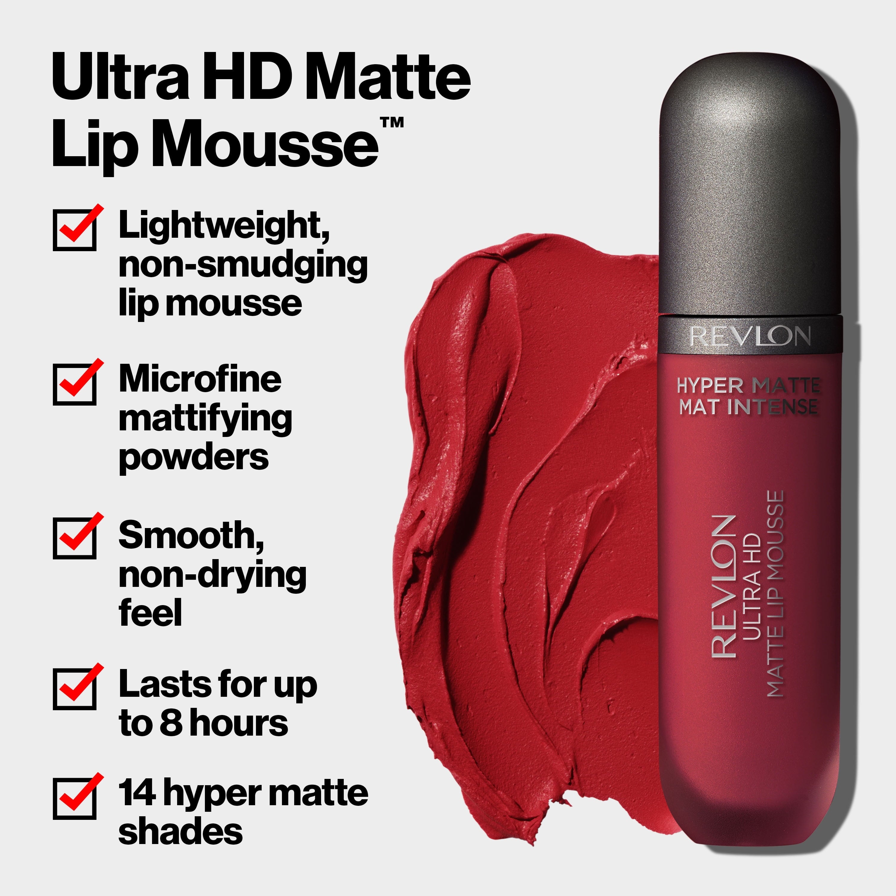 Revlon Ultra HD Lip Mousse Hyper Matte, Liquid Cream-like Lipstick , 860 Earthy, 0.16 oz, Earthy (860), 0.2 fl oz