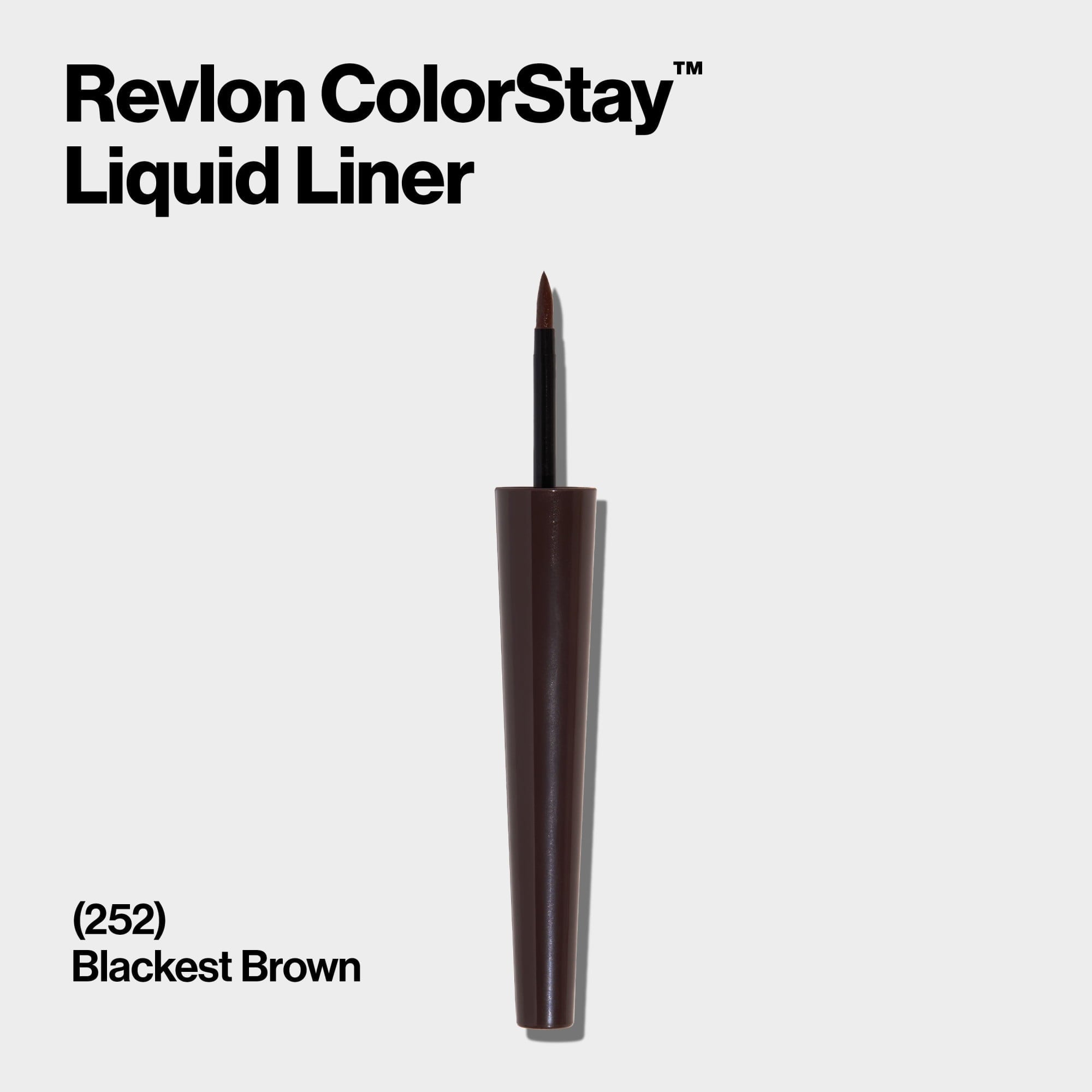 Revlon Liquid Eyeliner by Revlon, ColorStay Eye Makeup, Waterproof, Smudgeproof, Longwearing with Ultra-Fine Tip, Brown Black, 0.08 Fl Oz