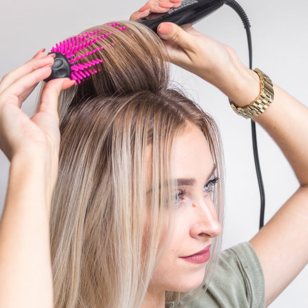 Revlon Pro Collection Silicone 1" Heated Brush, Black and Pink