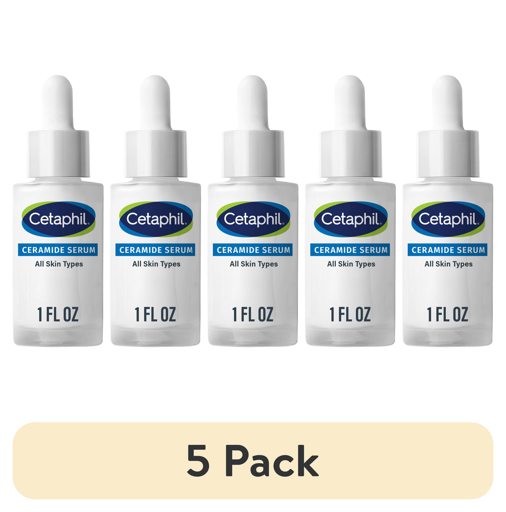 (5 pack) CETAPHIL Ceramide Face Serum, Lightweight Serum for All Skin Types, Ceramides, CICA & Allantoin, 1 fl oz