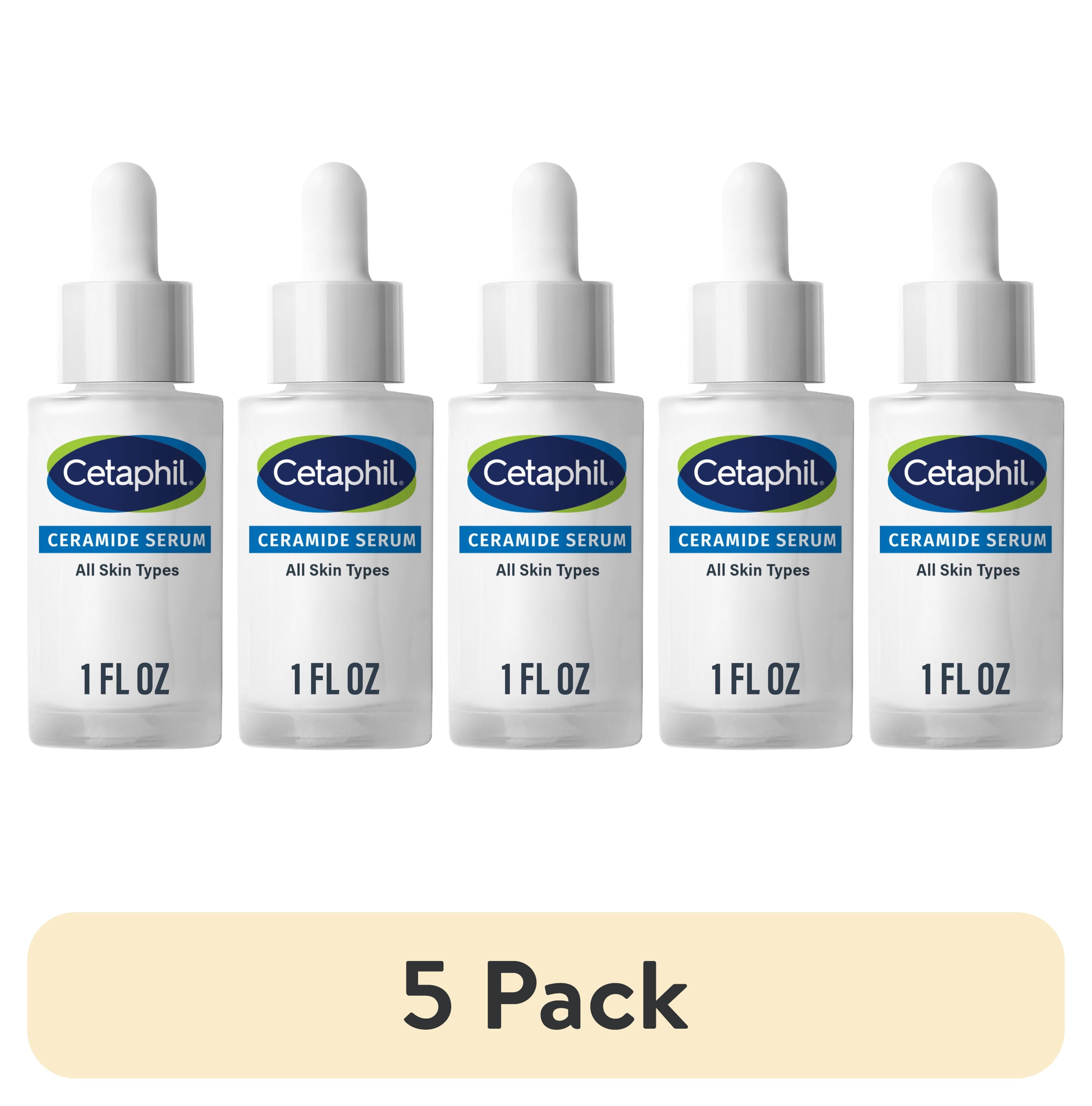 (5 pack) CETAPHIL Ceramide Face Serum, Lightweight Serum for All Skin Types, Ceramides, CICA & Allantoin, 1 fl oz