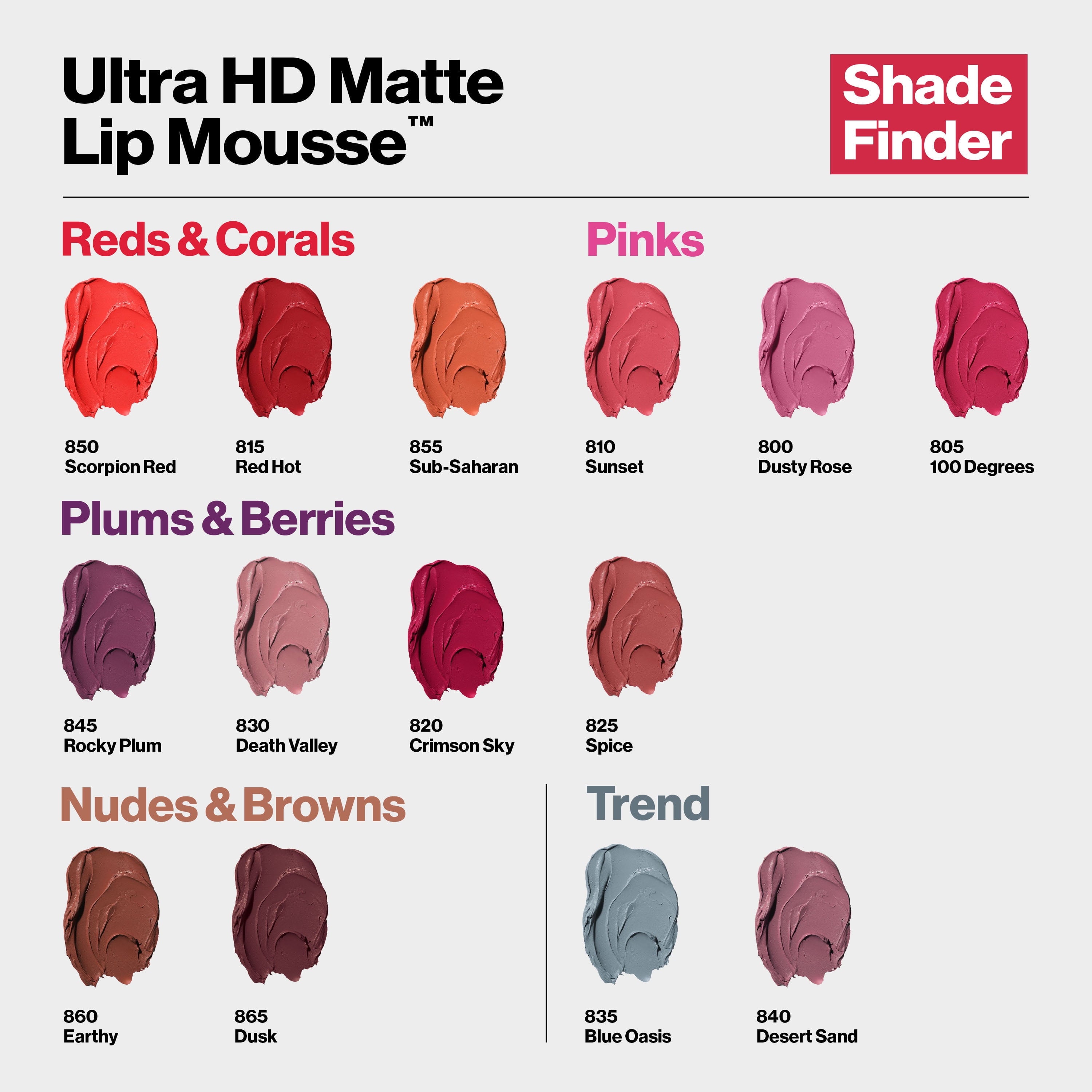 Revlon Ultra HD Lip Mousse Hyper Matte, Liquid Cream-like Lipstick, 0.16 oz, 825 Spice