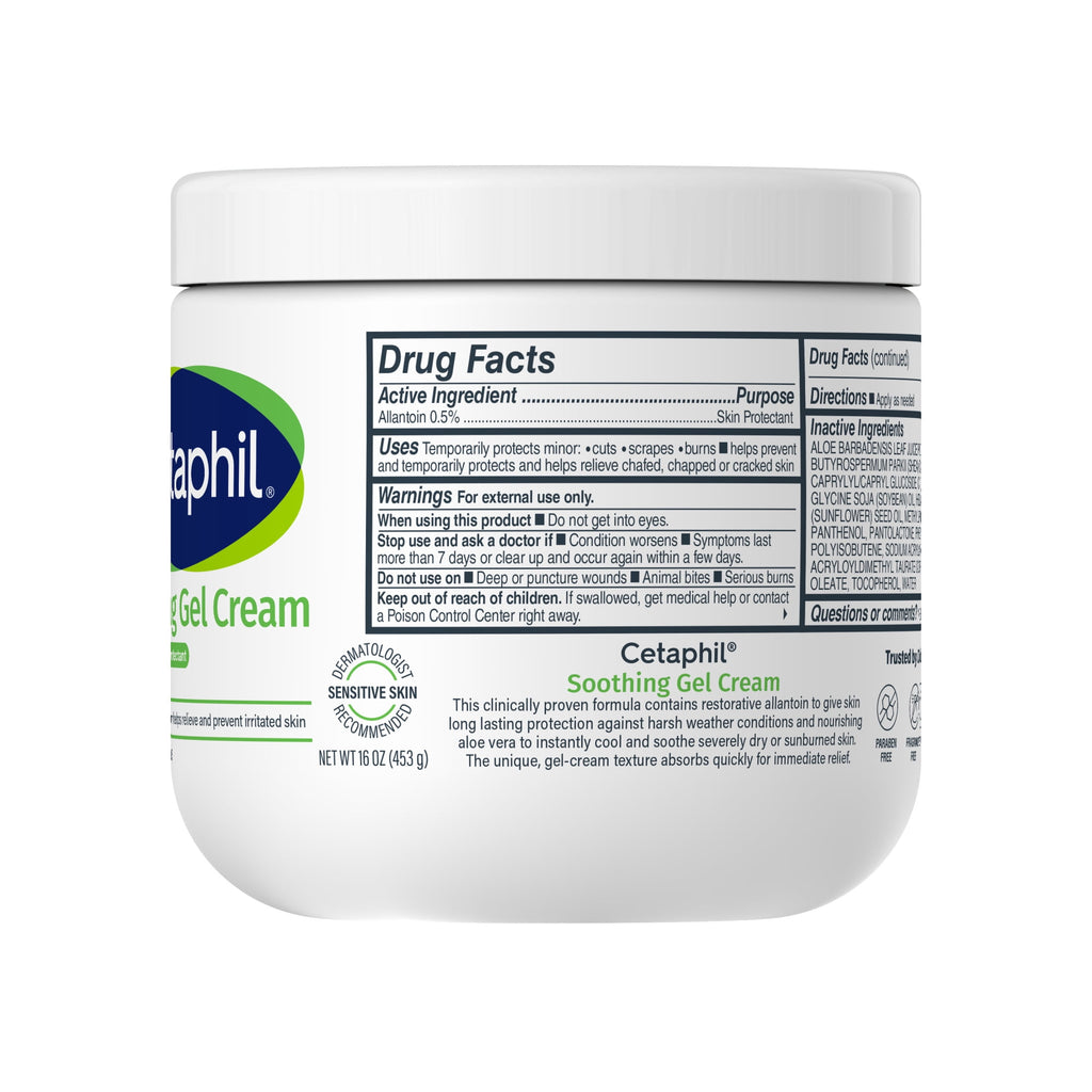 Cetaphil Soothing Gel-Cream with Aloe Instantly Soothes and Hydrates Sensitive Skin, 16 fl oz
