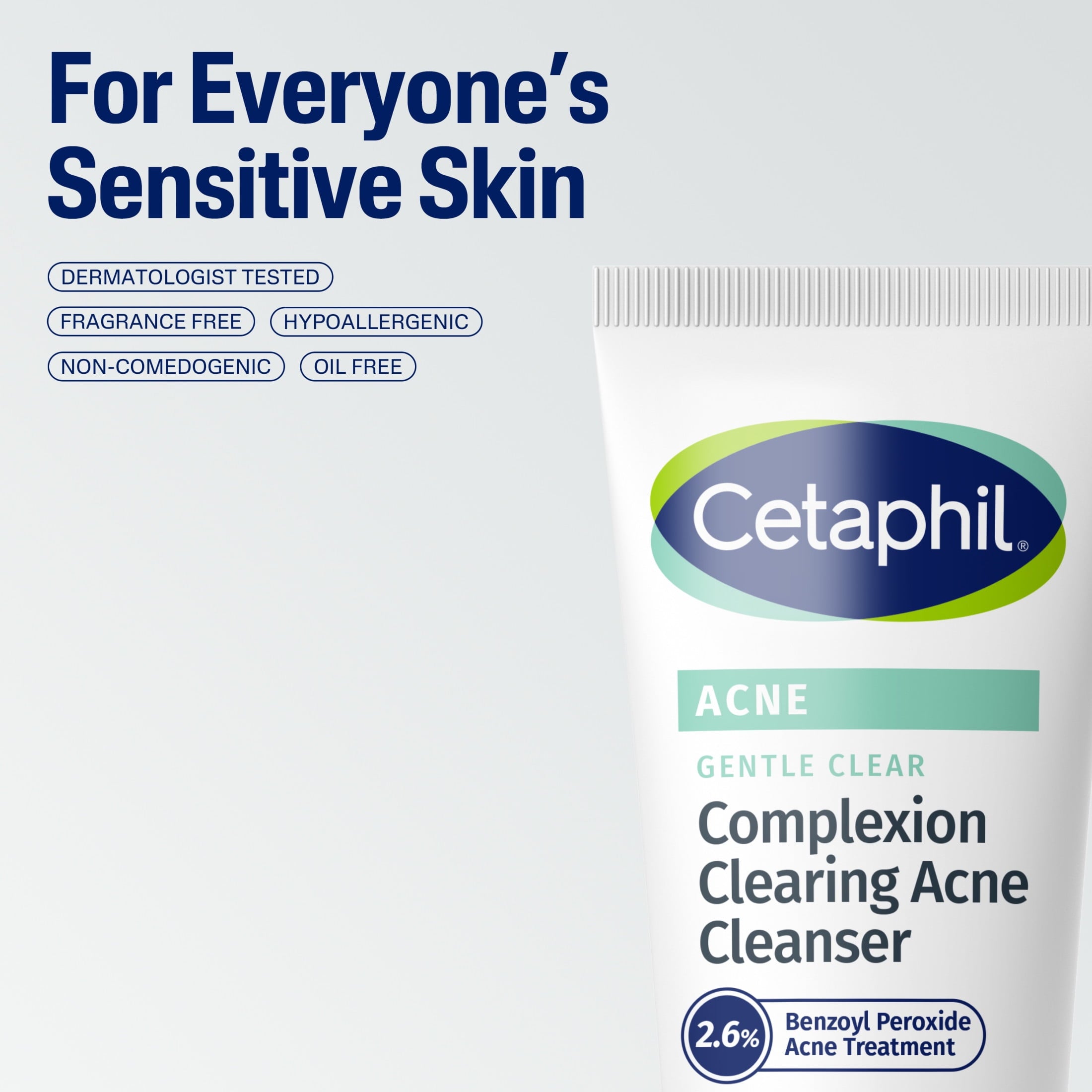 Cetaphil Gentle Clear Complexion-Clearing BPO Acne Cleanser for Sensitive Skin, 4.2 fl oz