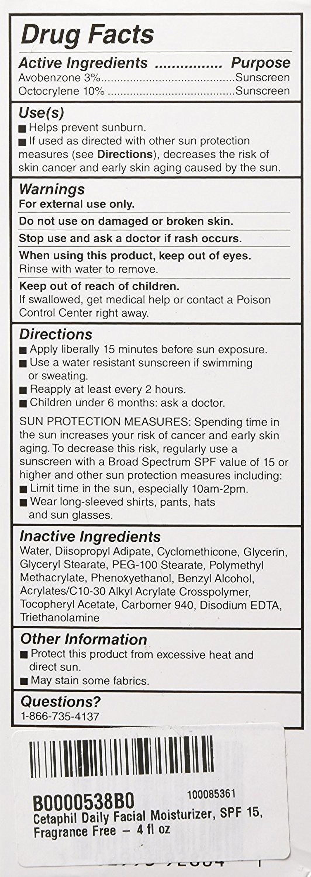 Cetaphil Daily Facial Moisturizer with Sunscreen Broad Spectrum SPF 15, 4 oz