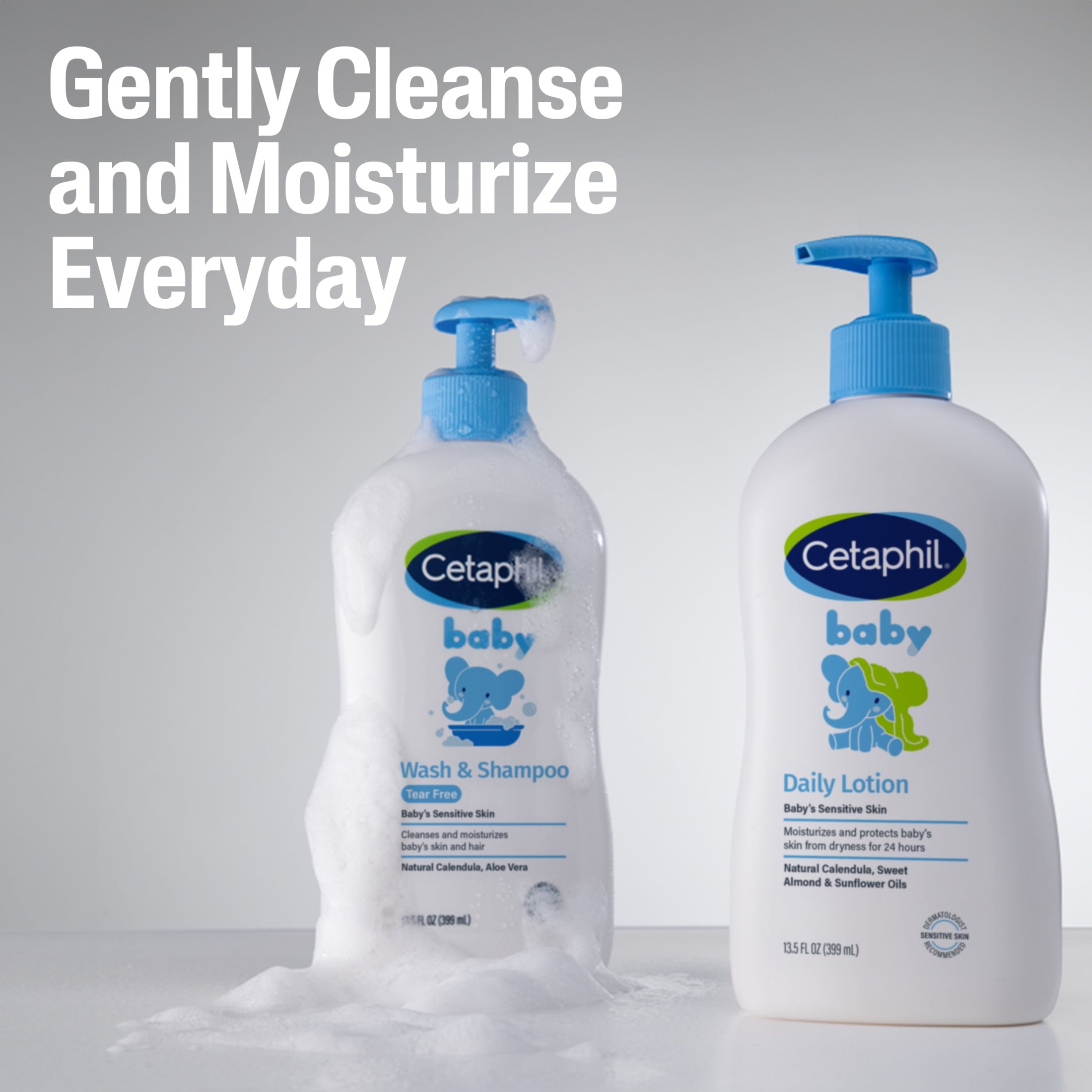 (2 pack) Cetaphil Baby Moisturizing Aloevera Body Wash and Shampoo, Organic Calendula, 7.8 fl oz