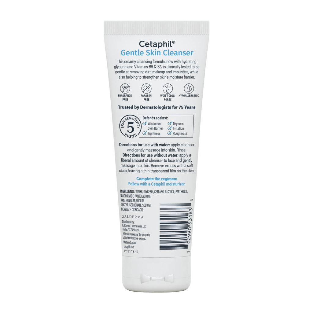 Cetaphil Travel Size Face Wash Hydrating Gentle Skin Cleanser for Dry to Normal Sensitive Skin, 3.4 fl oz