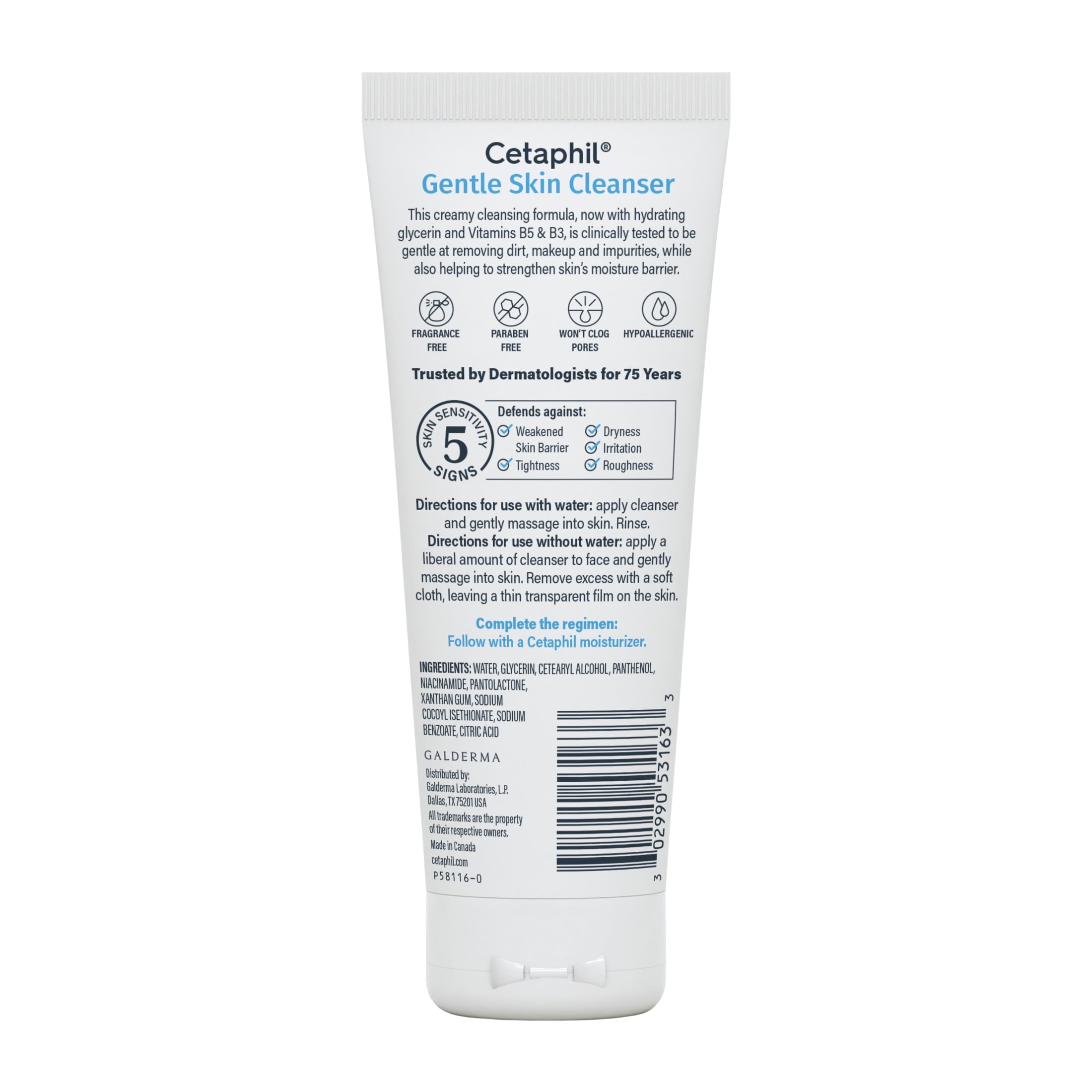 Cetaphil Travel Size Face Wash Hydrating Gentle Skin Cleanser for Dry to Normal Sensitive Skin, 3.4 fl oz