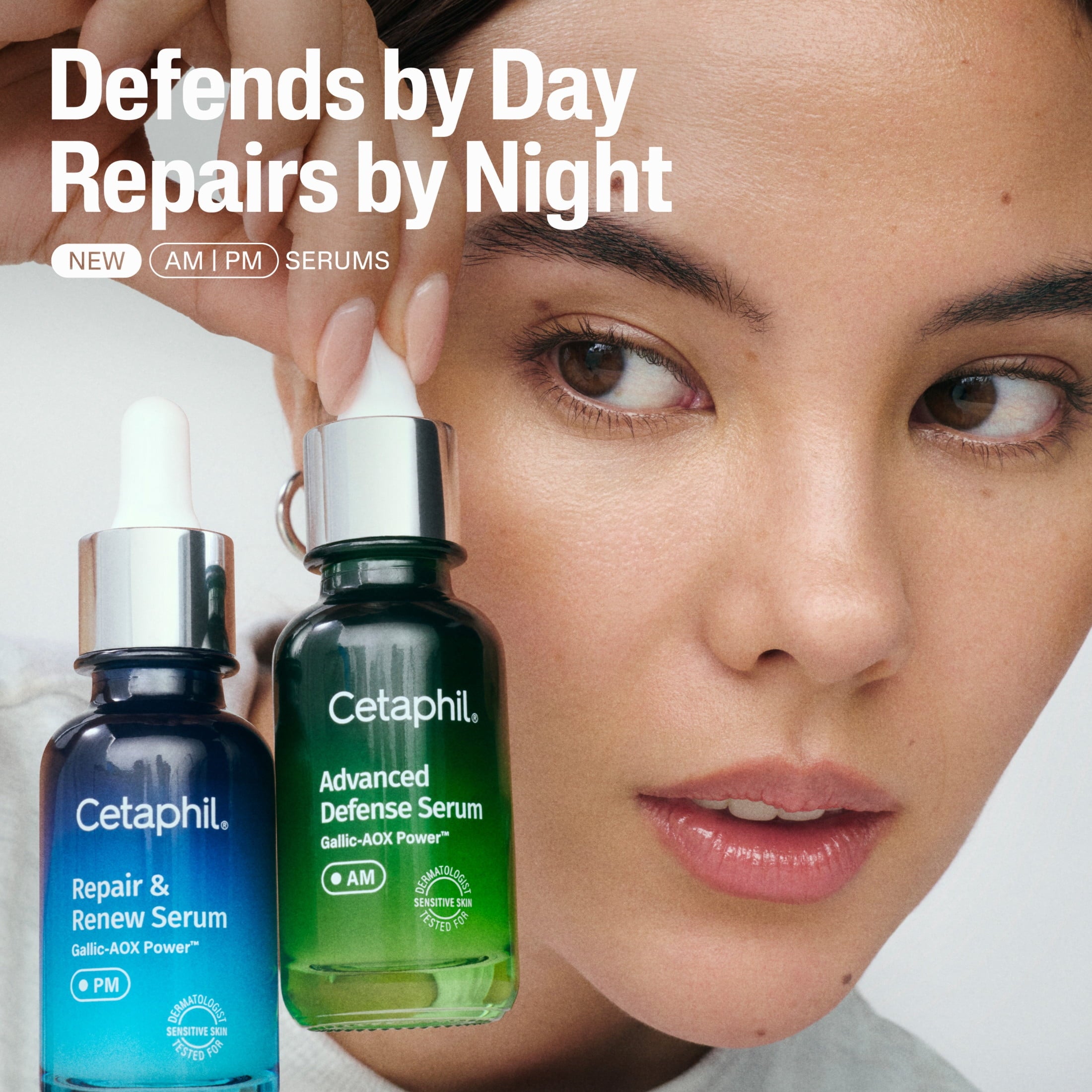 CETAPHIL Repair & Renew PM Face Serum for Stressed Sensitive Skin, Hyaluronic Acid and Powerful Anxtioxidants, 1 fl oz
