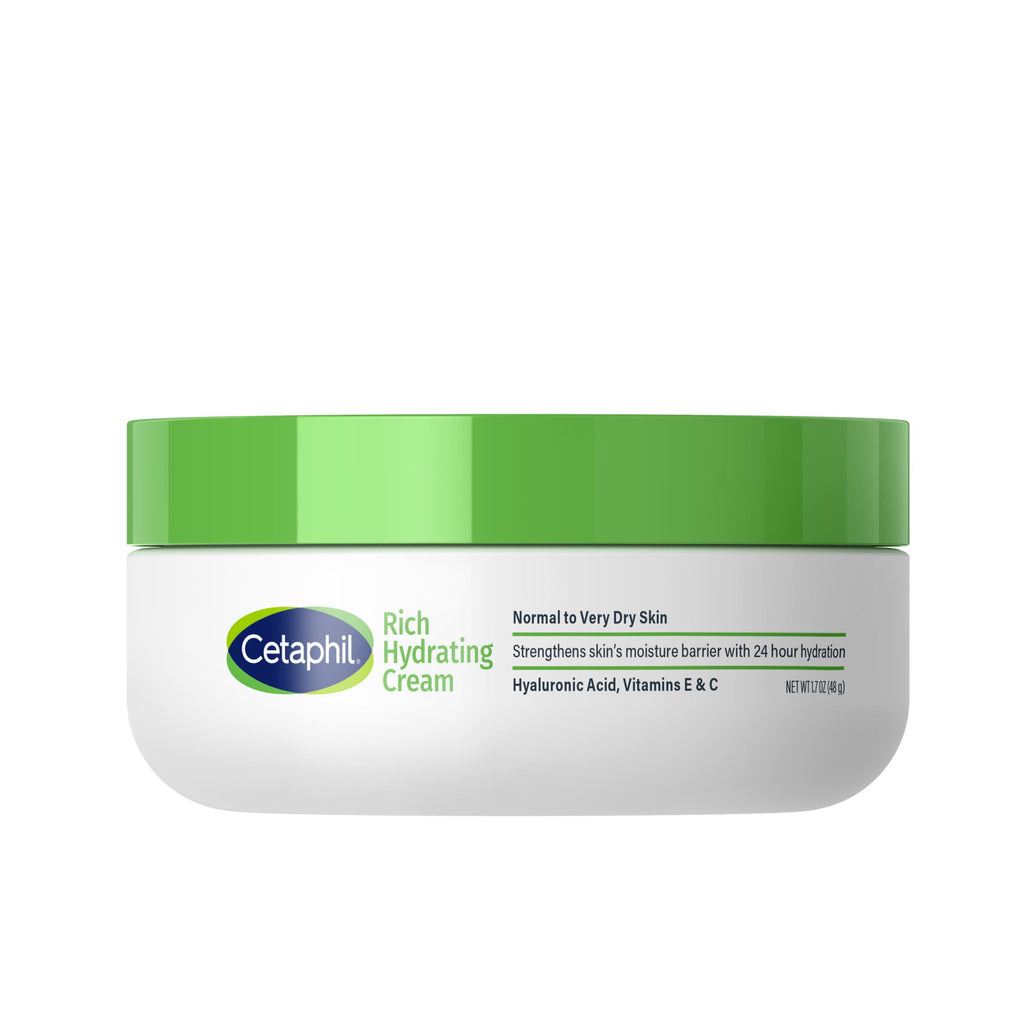 Cetaphil Rich Hydrating Face Cream Travel Size Moisturizer for Dry to Normal Skin with Hyaluronic Acid, 1.7 fl oz