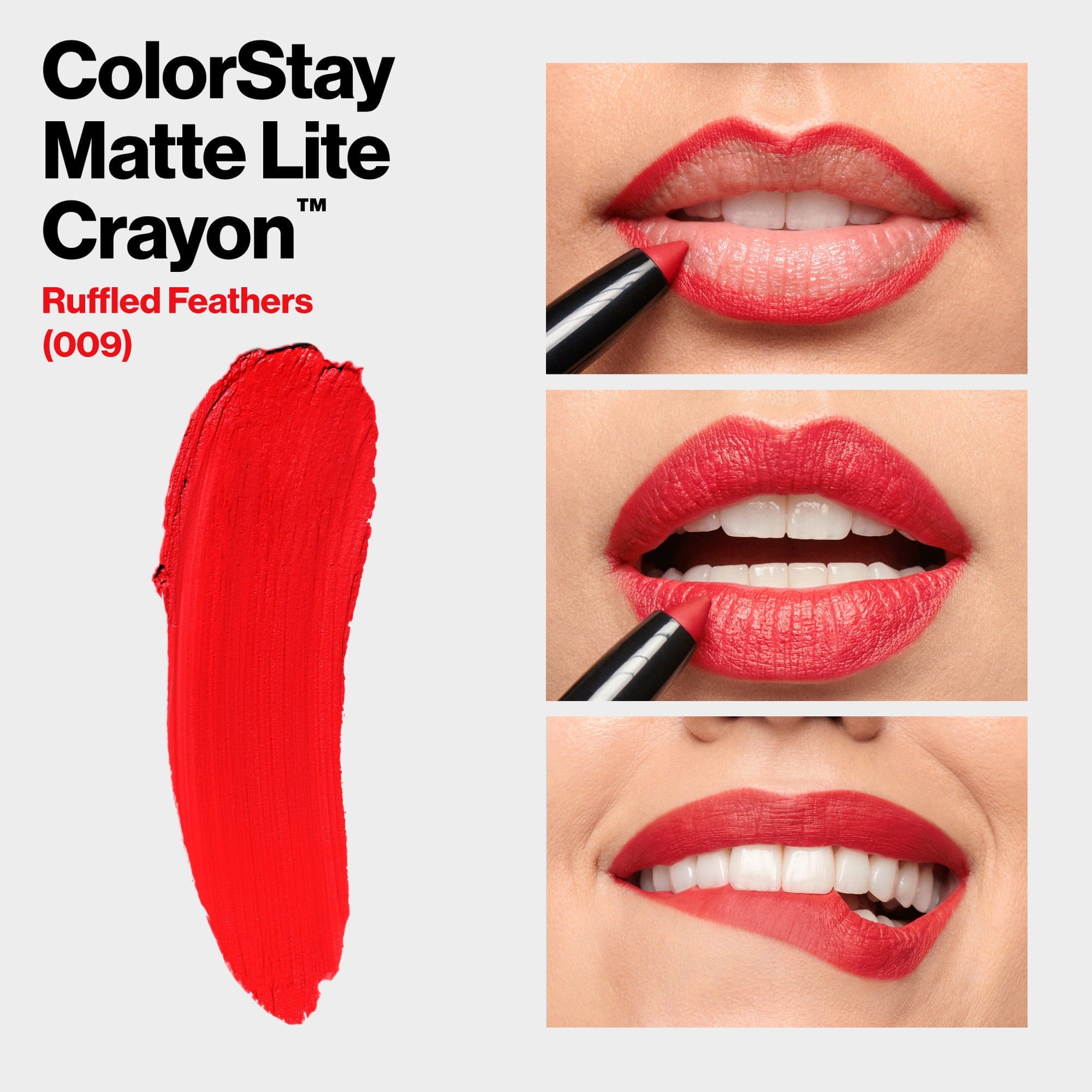 Revlon ColorStay Matte Lite Crayon Lightweight Lipstick, 009 Ruffled Feathers