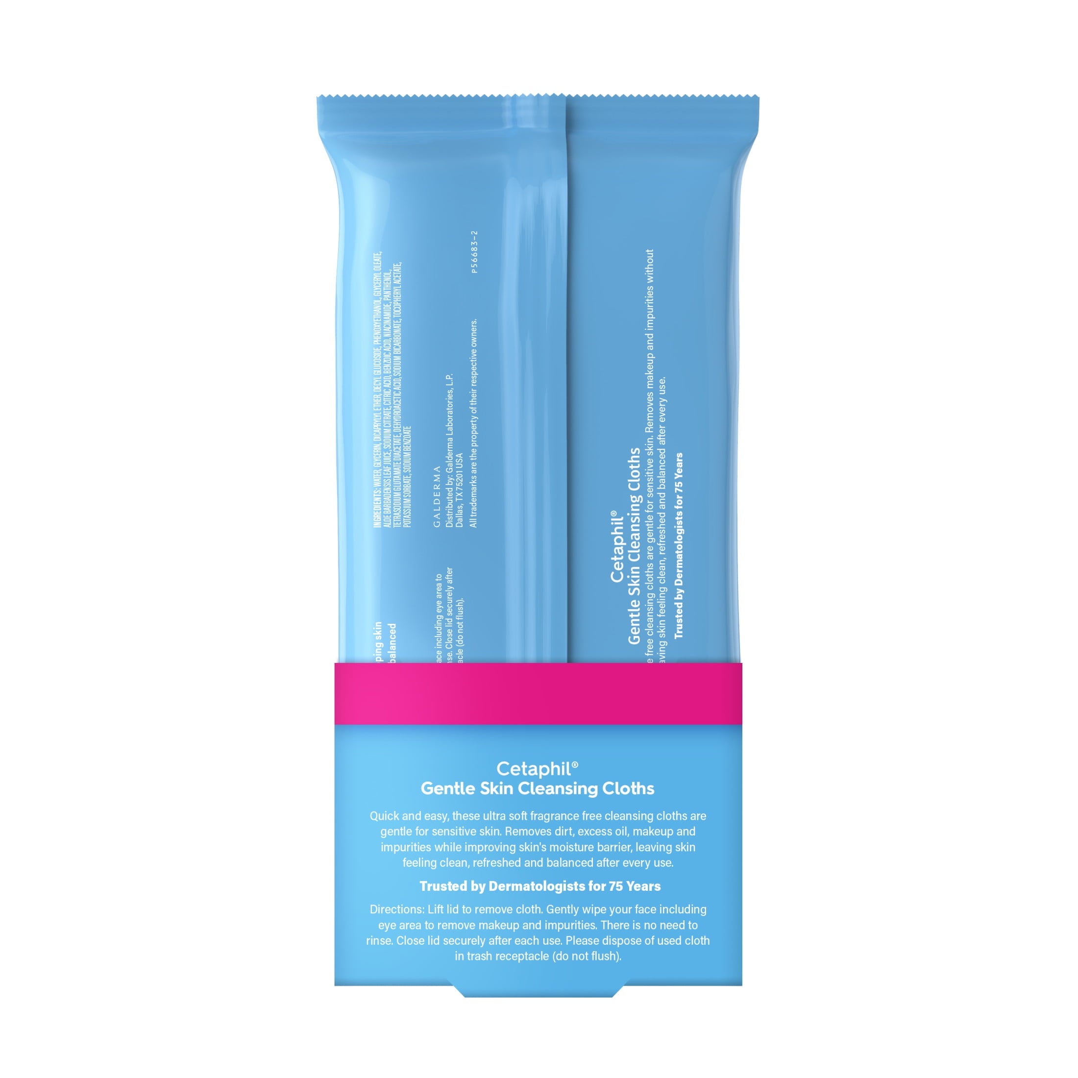 Cetaphil Gentle Skin Cleansing Cloth Wipes for Face and Body, Fragrance Free, 50 ct, Twin Pack