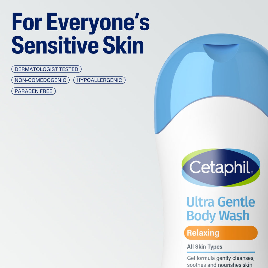 Cetaphil Ultra Gentle Relaxing Body Wash, For All Skin Types, Marigold Extract, 16.9 fl oz