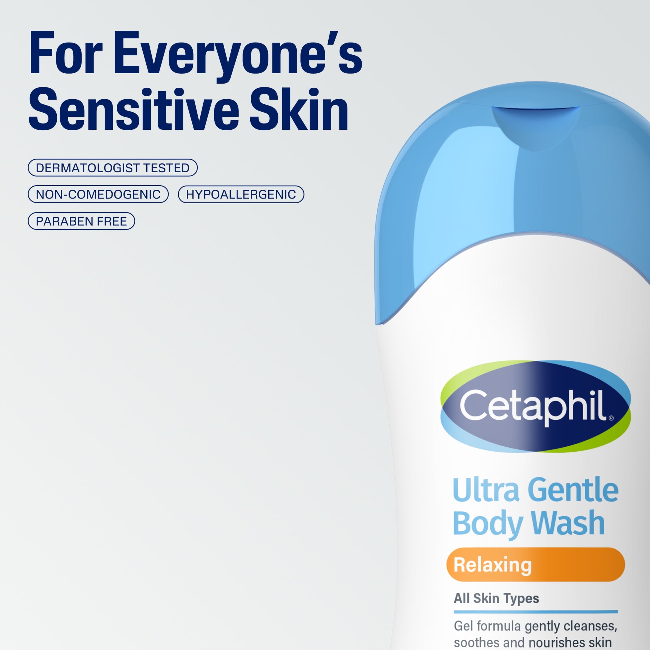 Cetaphil Ultra Gentle Relaxing Body Wash, For All Skin Types, Marigold Extract, 16.9 fl oz
