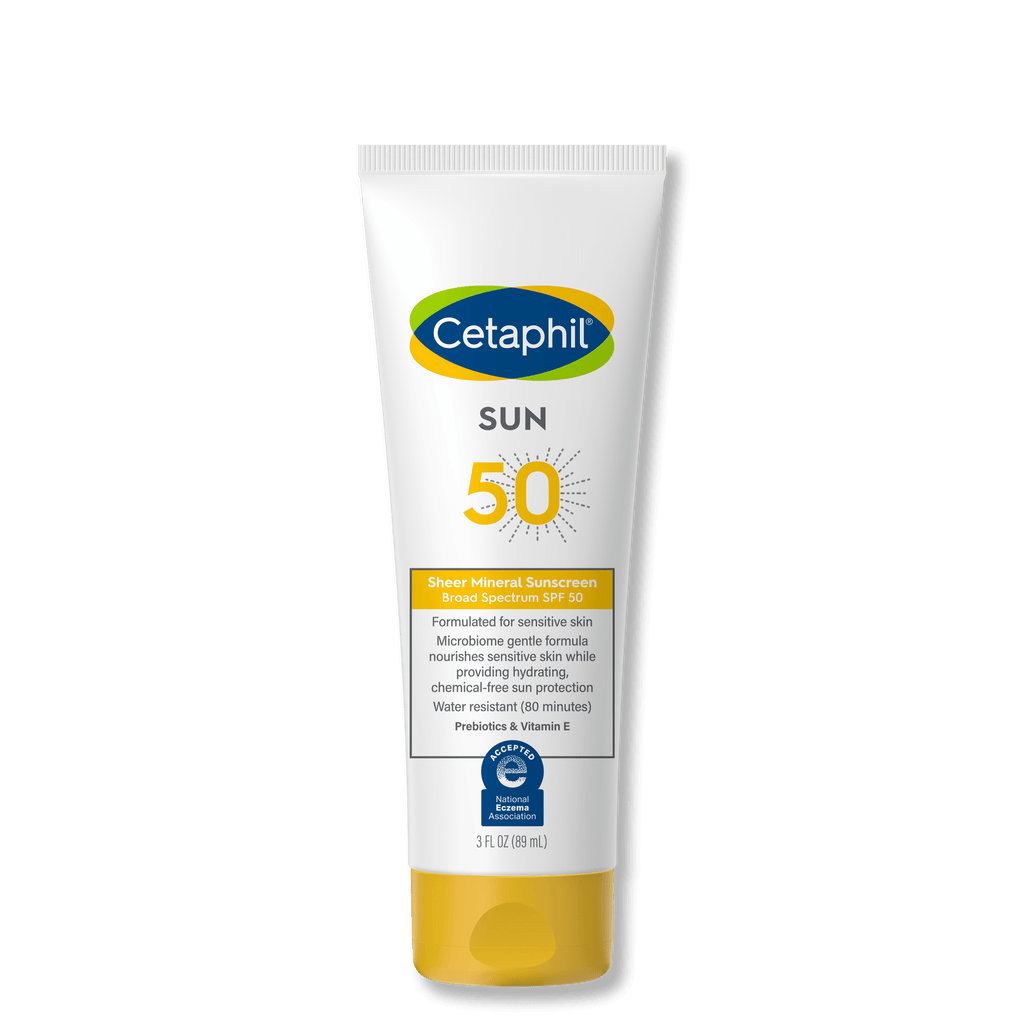 (2 pack) Cetaphil Sheer Sunscreen Lotion for Face & Body SPF 50, 100% Mineral UV Filters, 3 oz