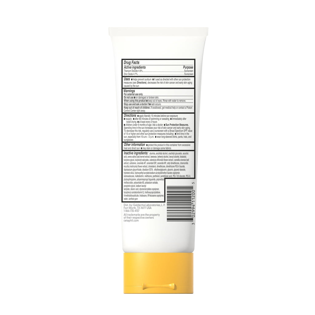 Cetaphil Sheer Sunscreen Lotion for Face & Body SPF 50, 100% Mineral UV Filters, 3 oz